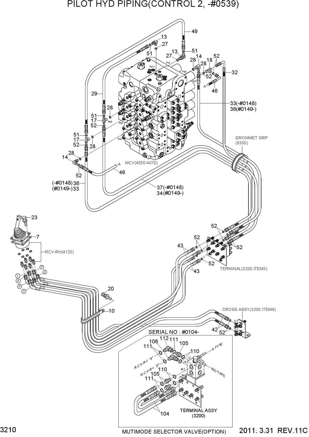 PILOT HYD PIPING(CONTROL 2, -#0539)