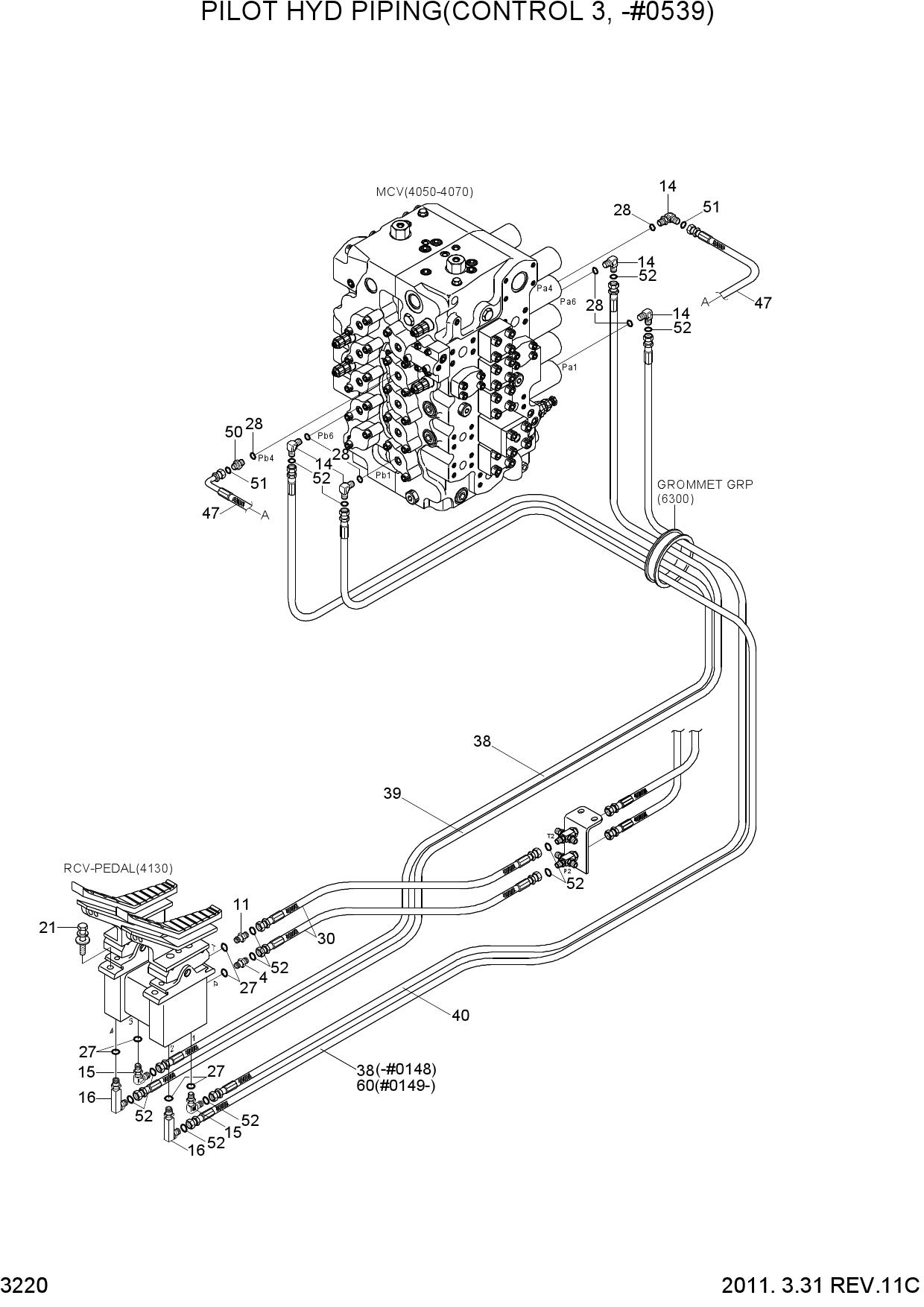 PILOT HYD PIPING(CONTROL 3, -#0539)