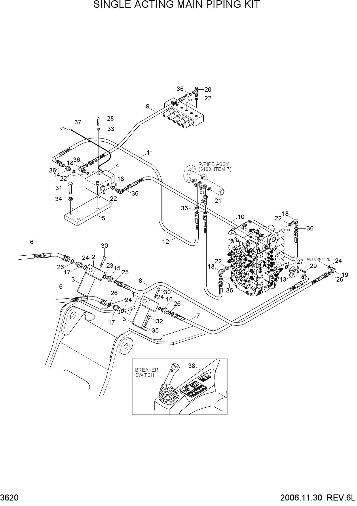 SINGLE ACTING MAIN PIPING KIT