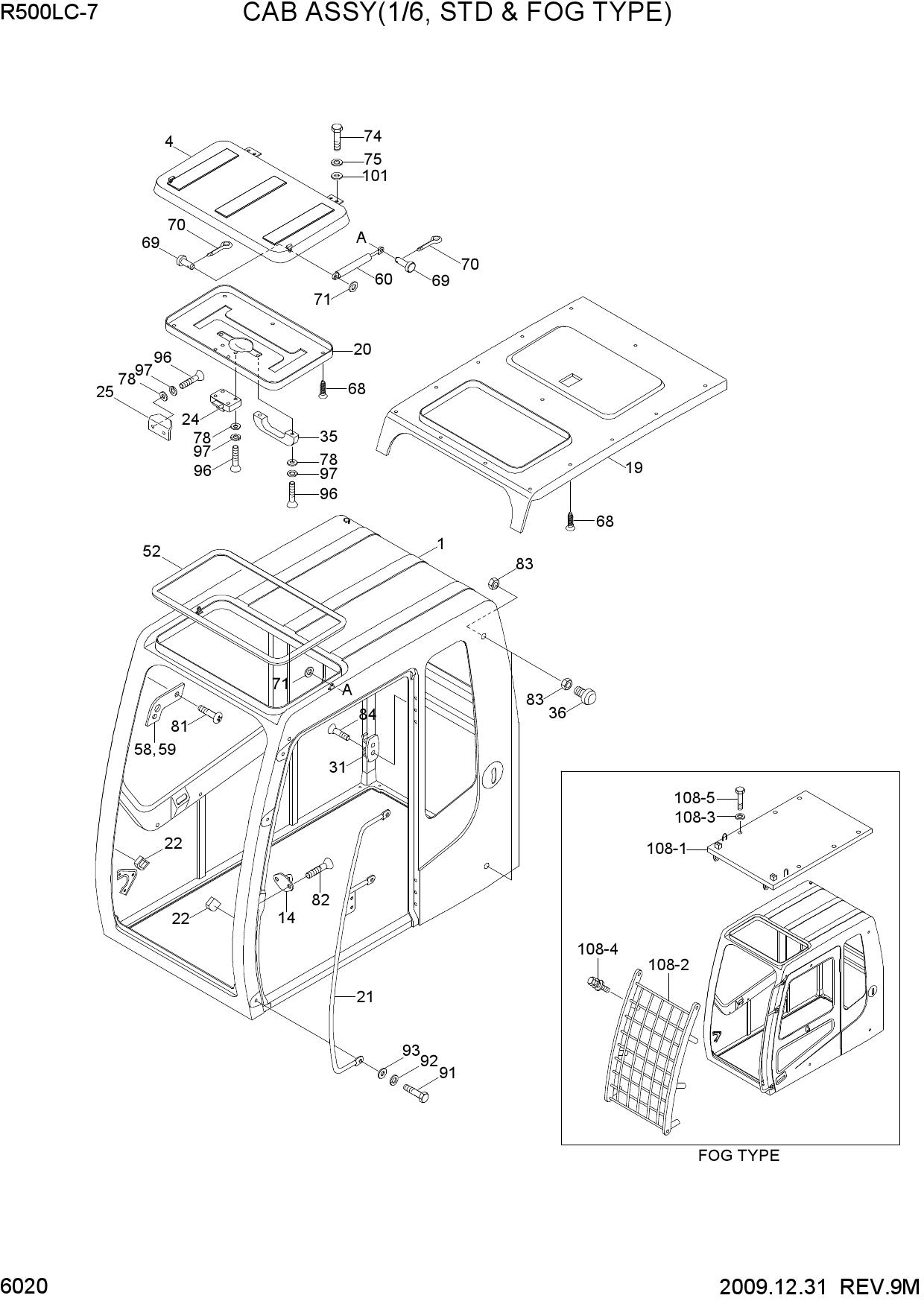 CAB ASSY(1/6, STD & FOG TYPE)