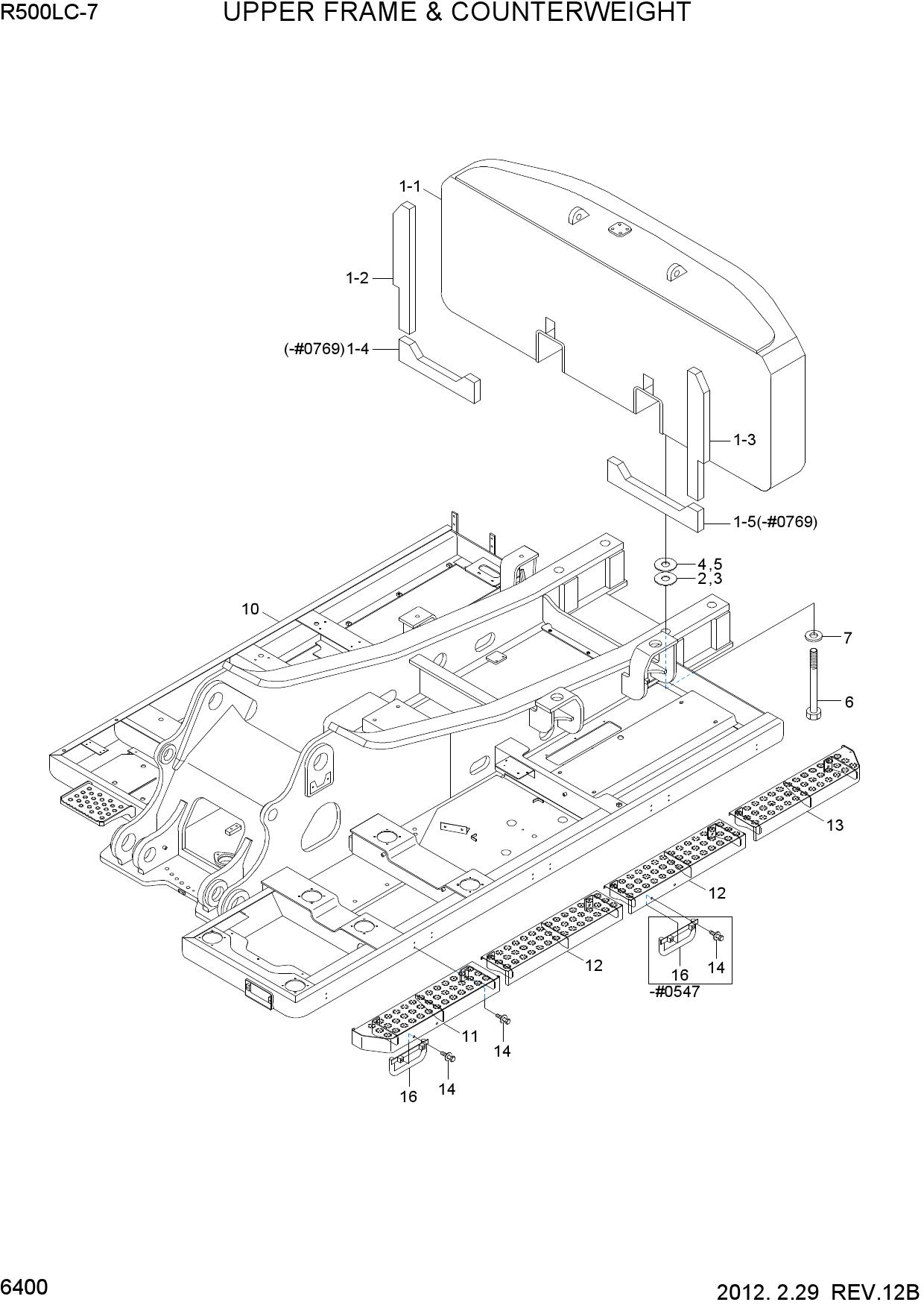 UPPER FRAME & COUNTERWEIGHT