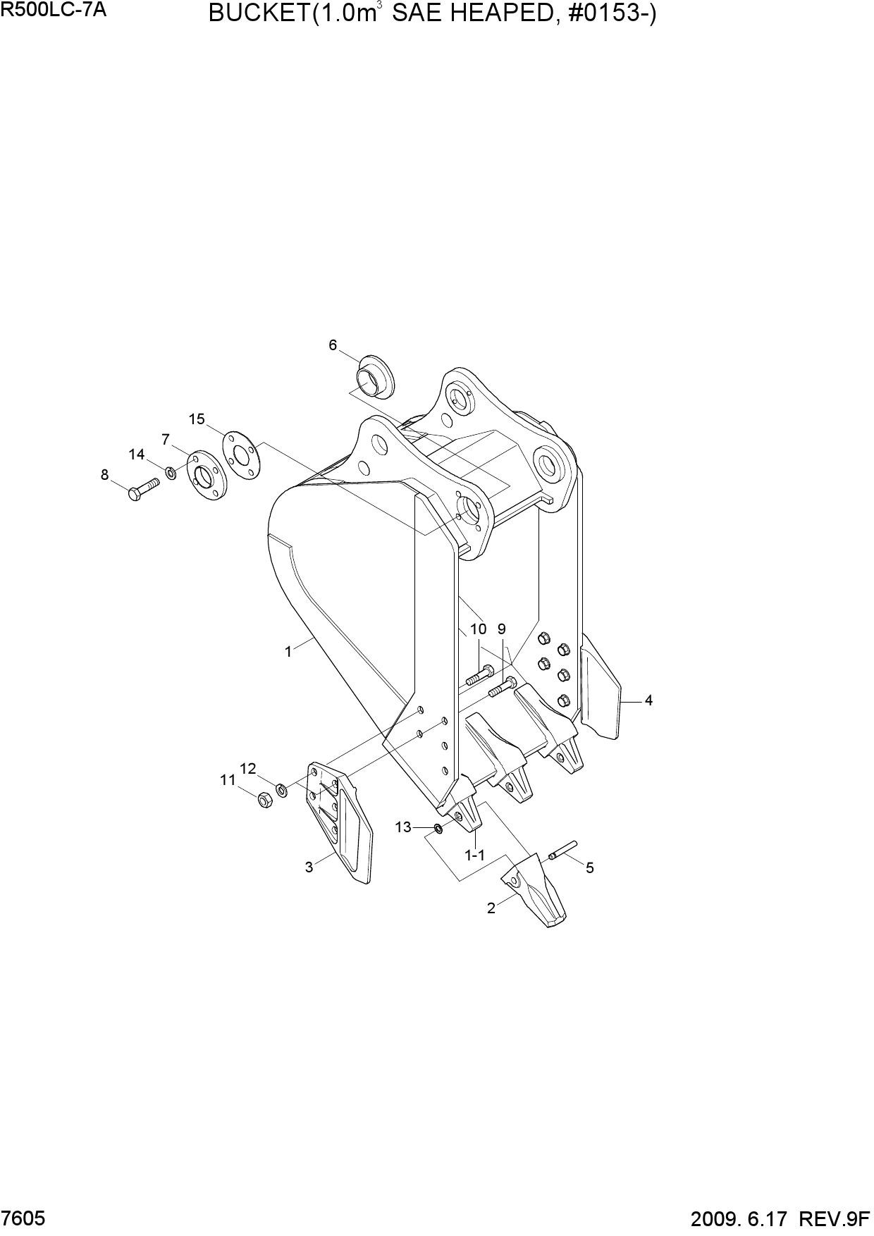 BUCKET(1.00M3 SAE HEAPED, #0153)
