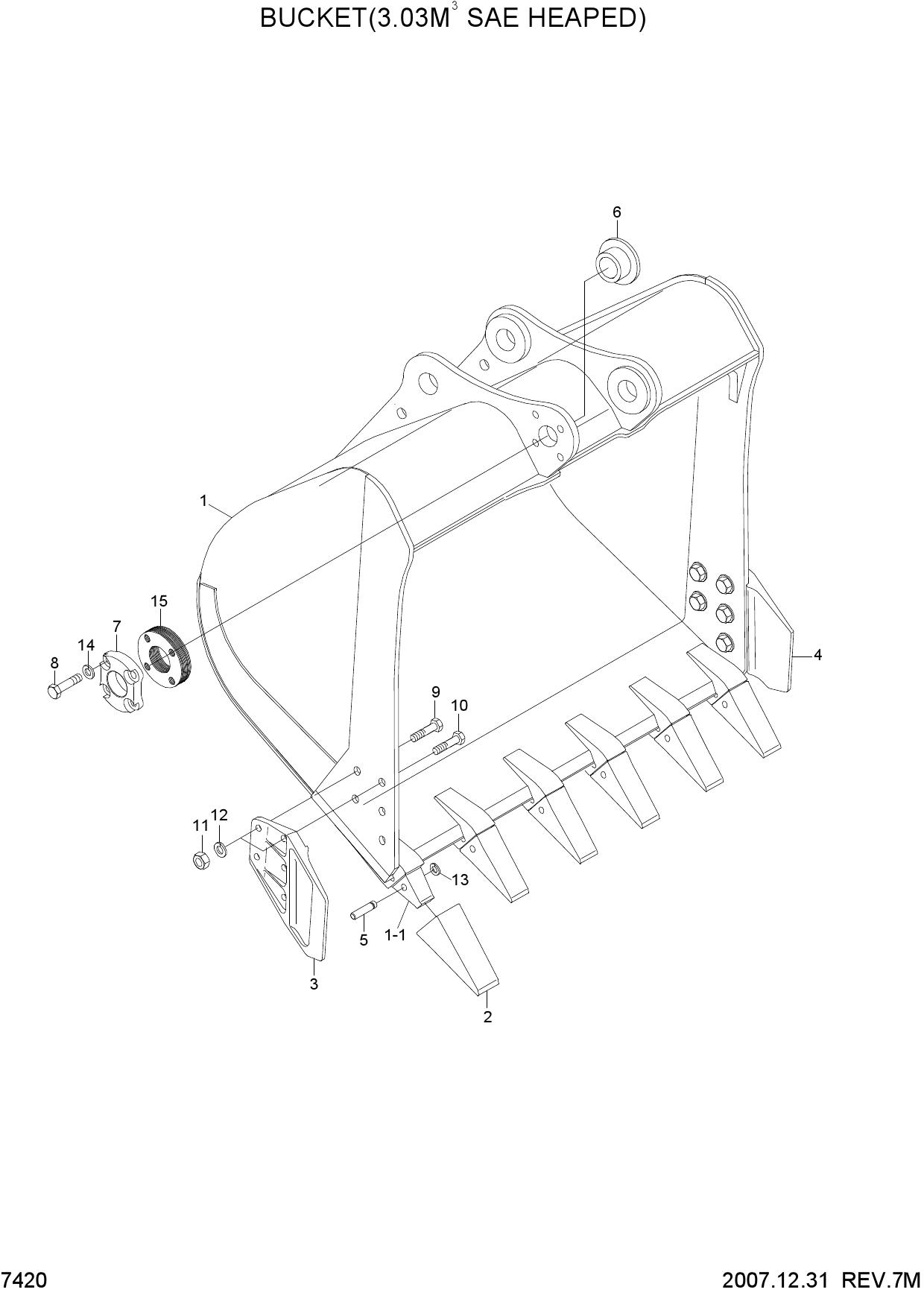 BUCKET(3.03M3 SAE HEAPED)