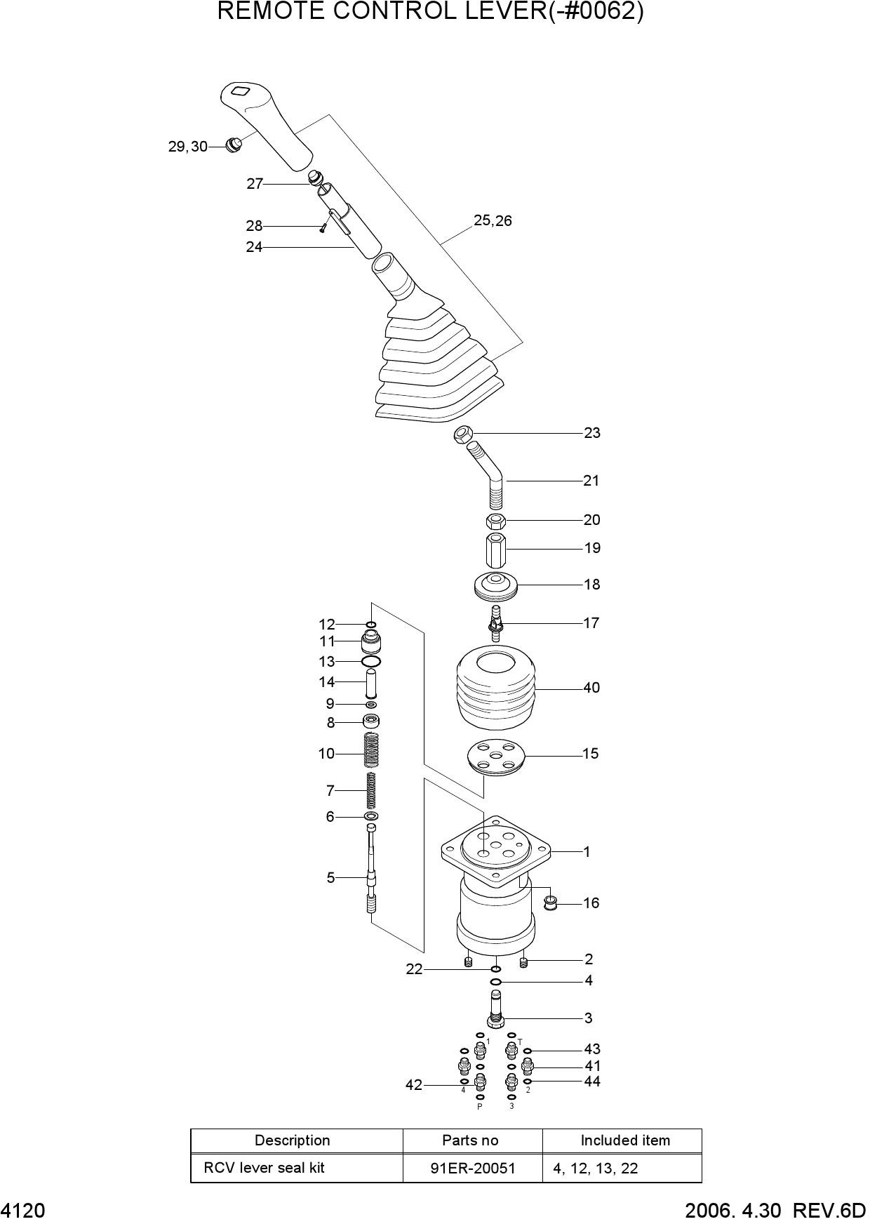 REMOTE CONTROL LEVER(-#0062)