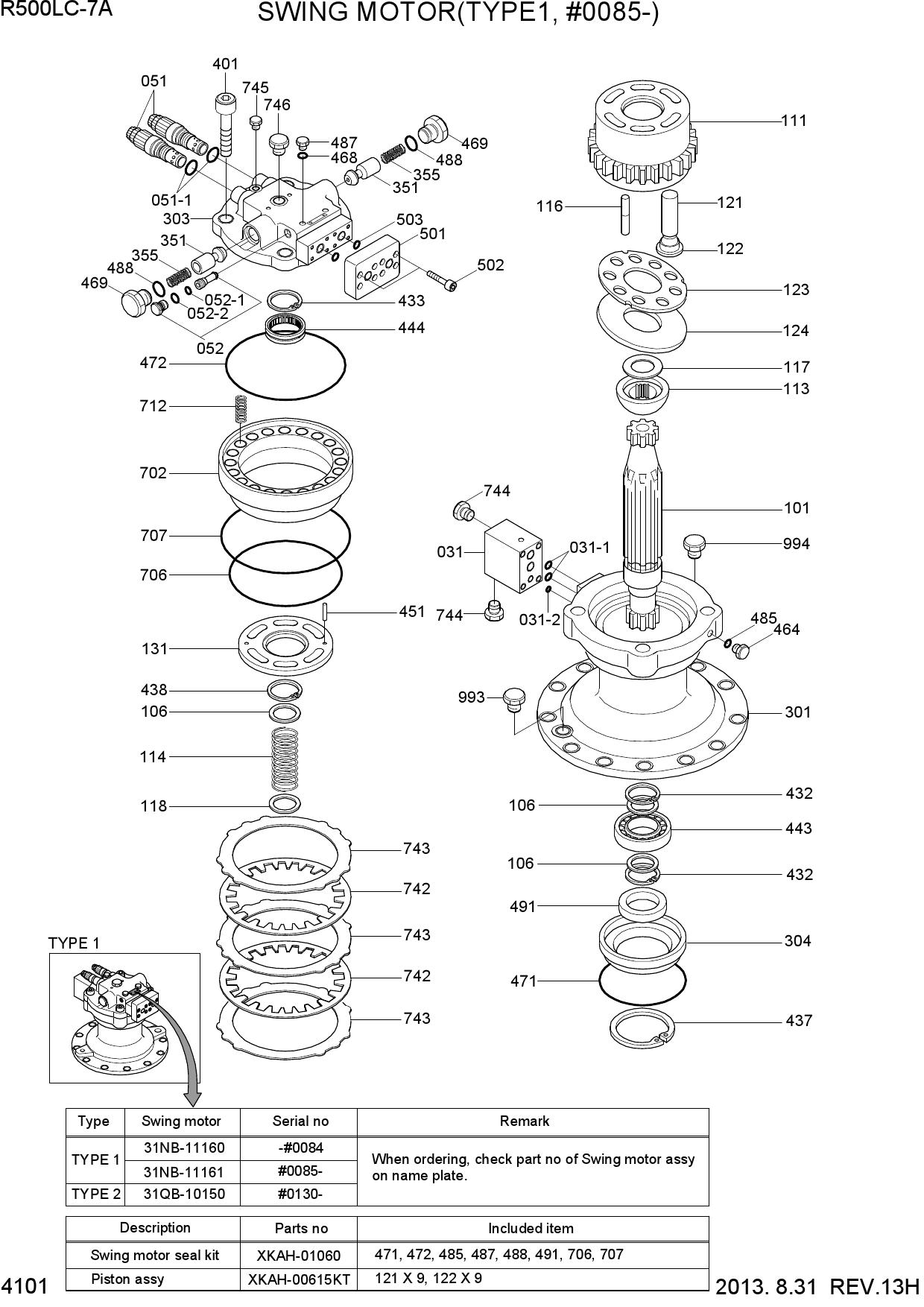 SWING MOTOR(TYPE1, #0085-)