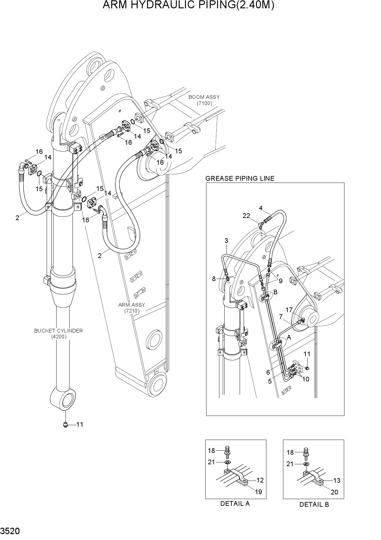 ARM HYDRAULIC PIPING(2.40M)