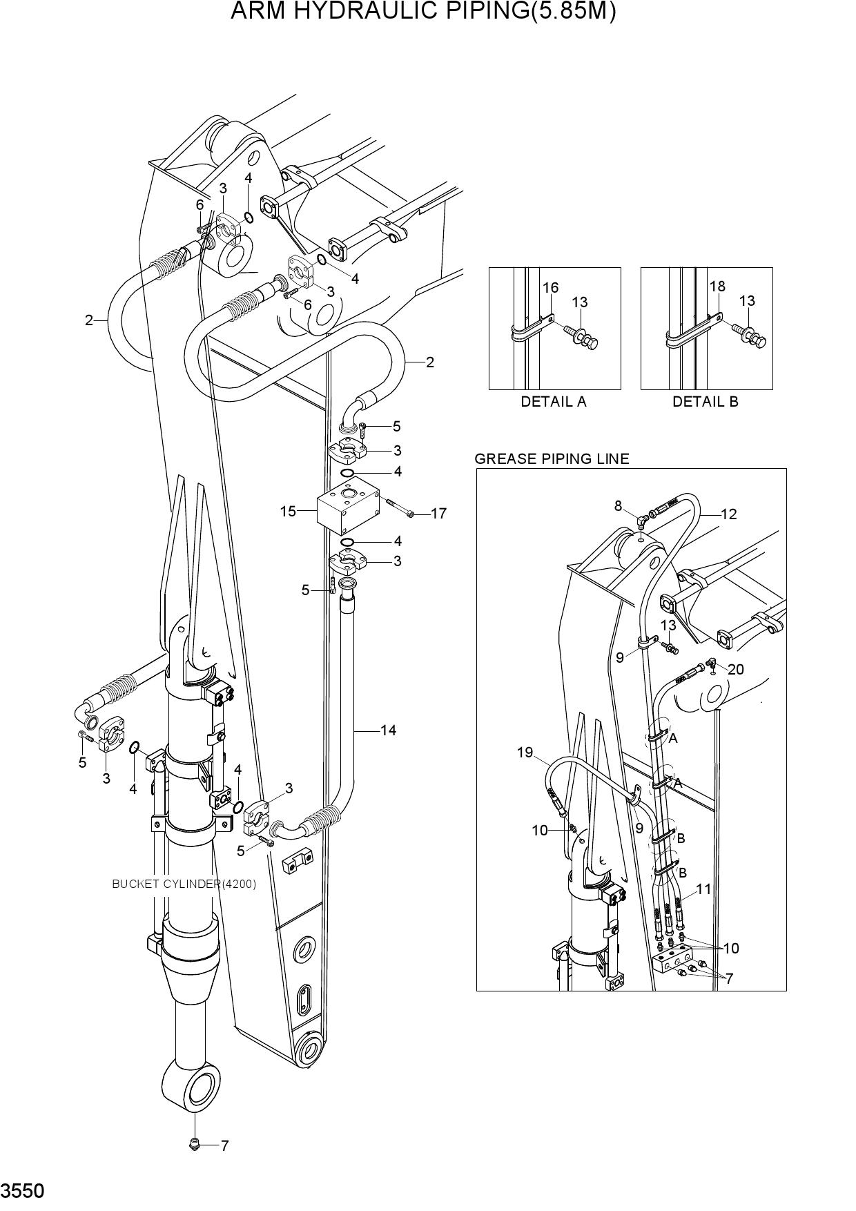 ARM HYDRAULIC PIPING(5.85M)