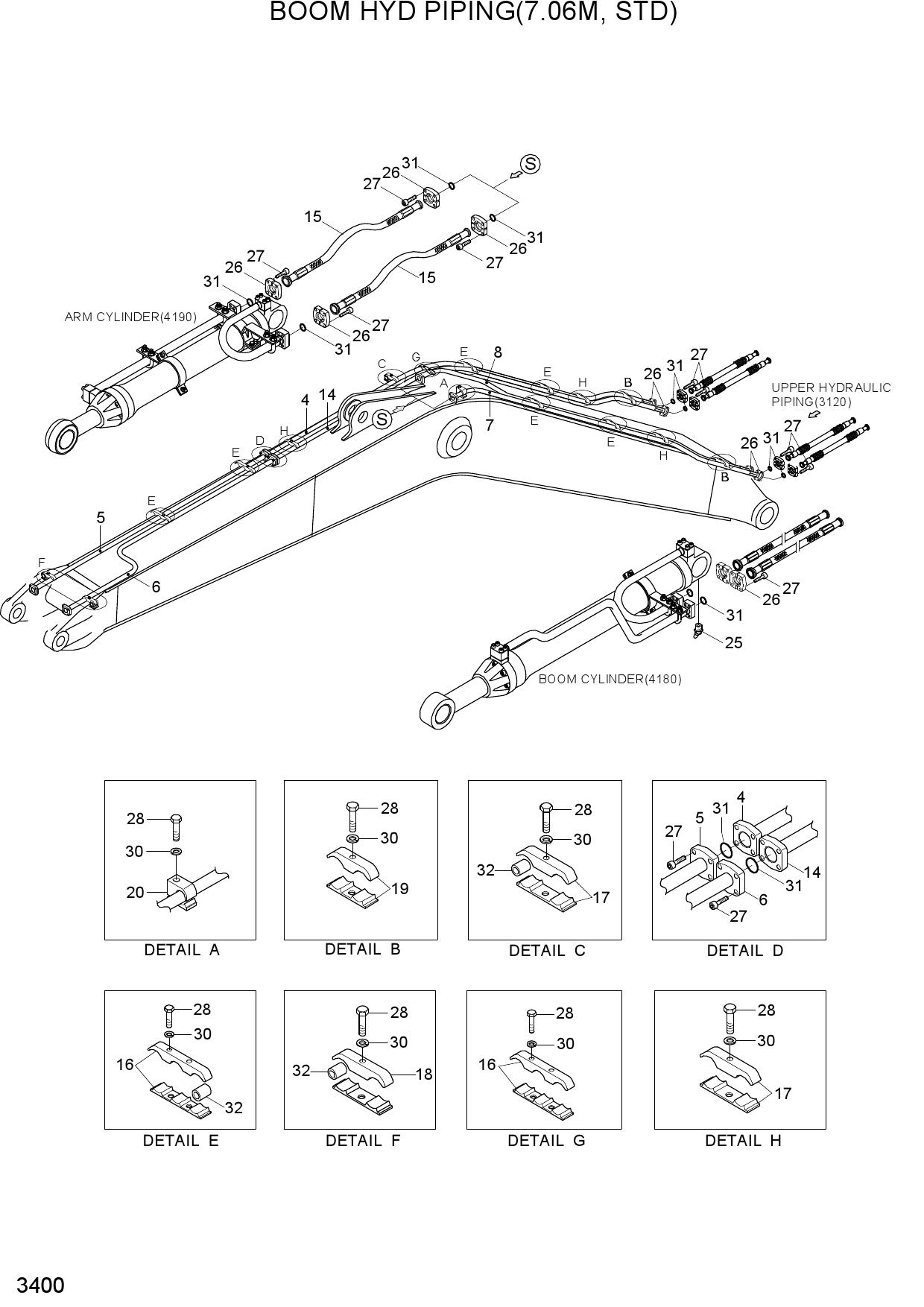 BOOM HYD PIPING(7.06M, STD, -#0075)
