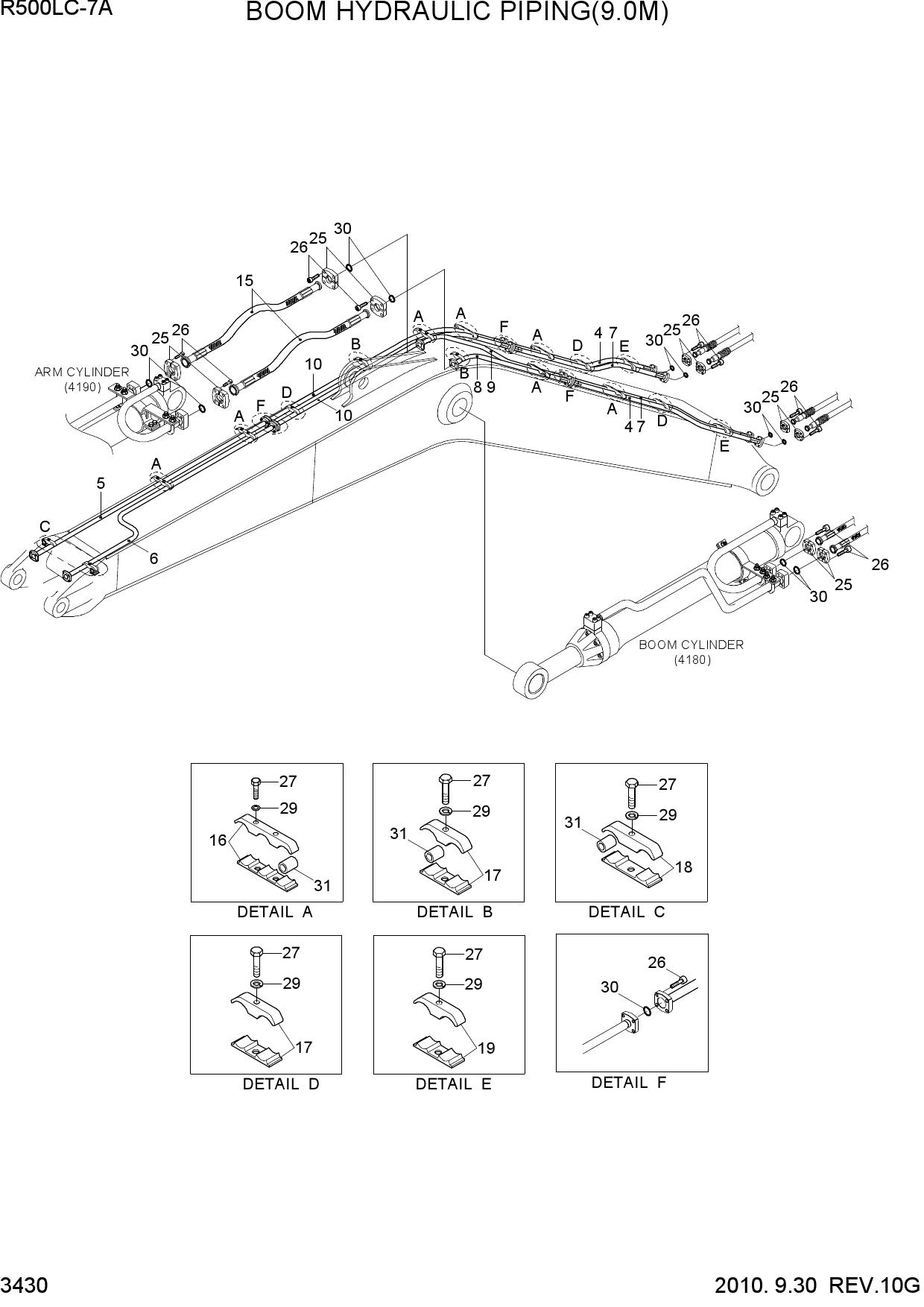 BOOM HYDRAULIC PIPING(9.0M)