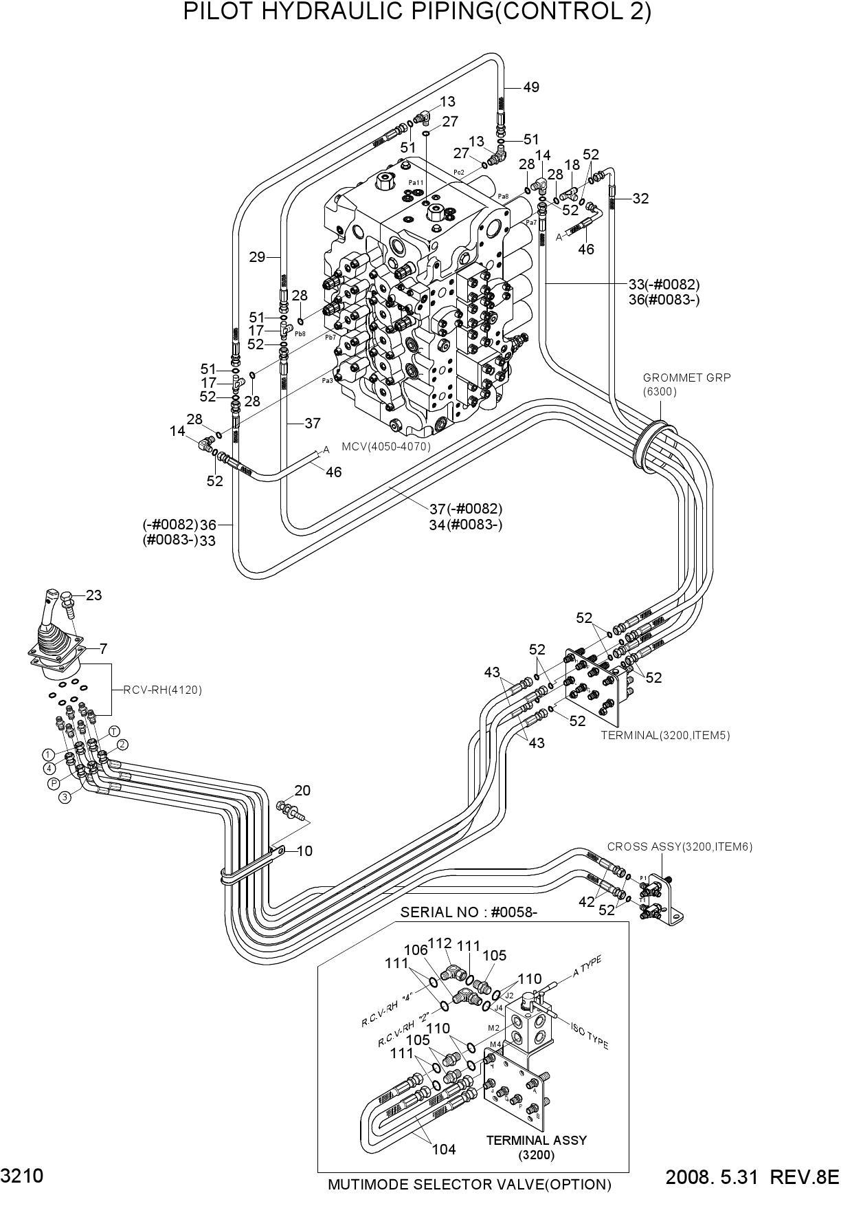 PILOT HYDRAULIC PIPING(CONTROL 2)