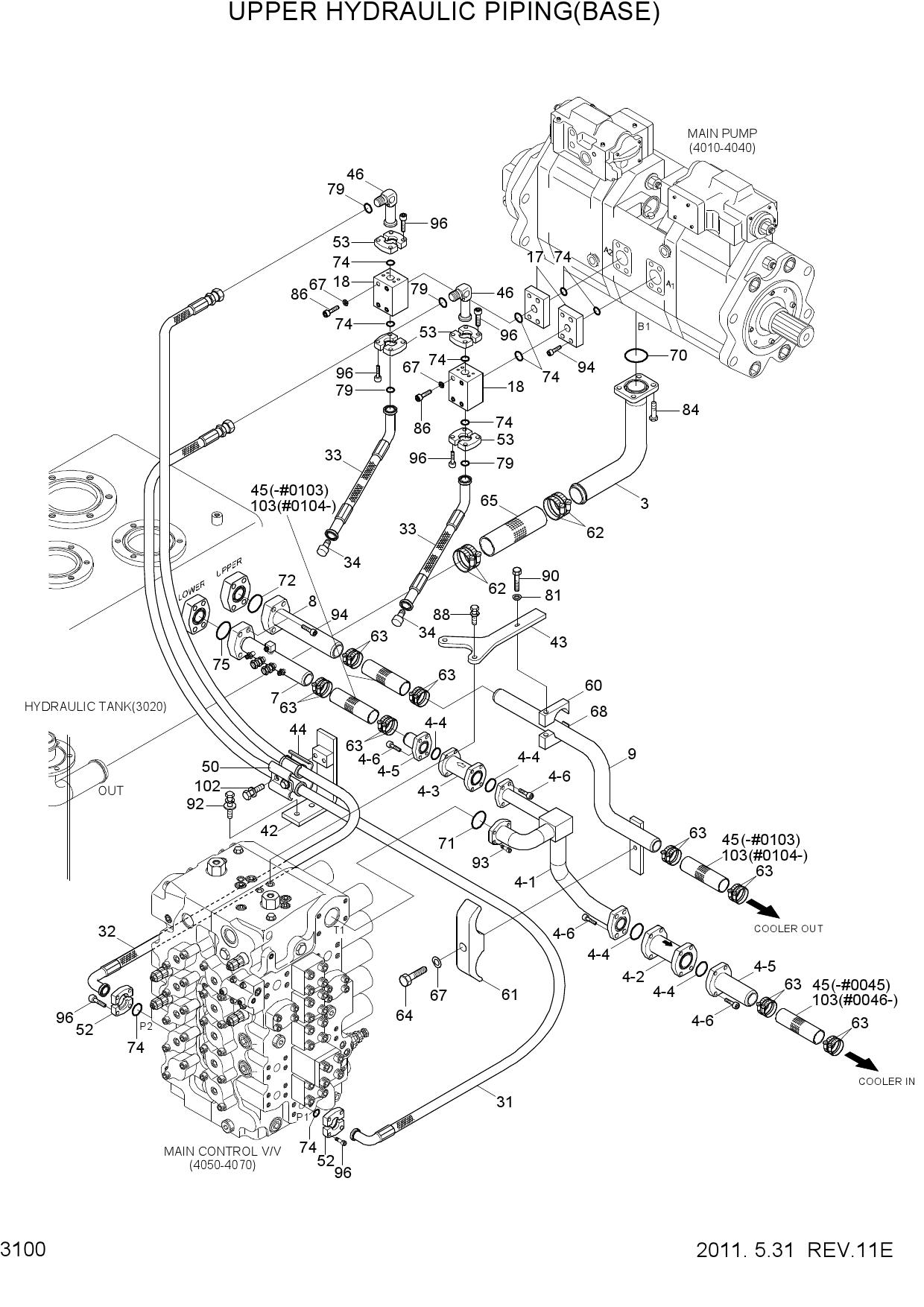UPPER HYDRAULIC PIPING(BASE)