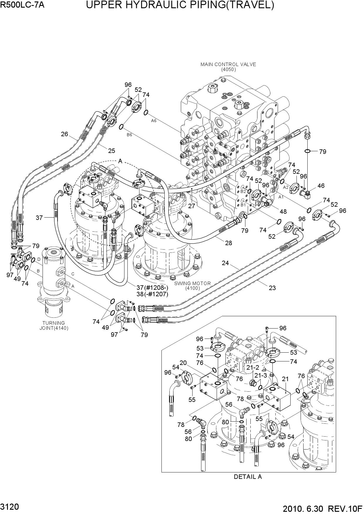 UPPER HYDRAULIC PIPING(TRAVEL)