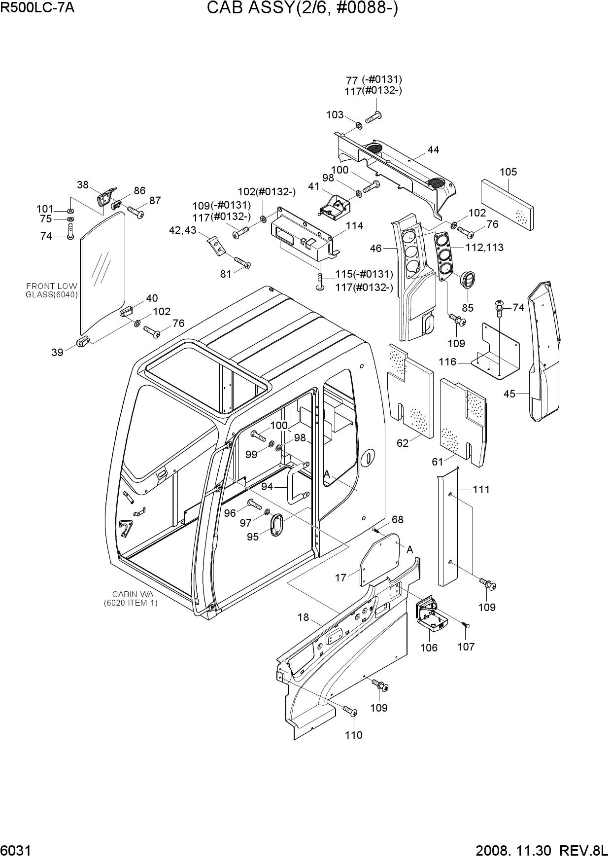 CAB ASSY(2/6, #0088-)