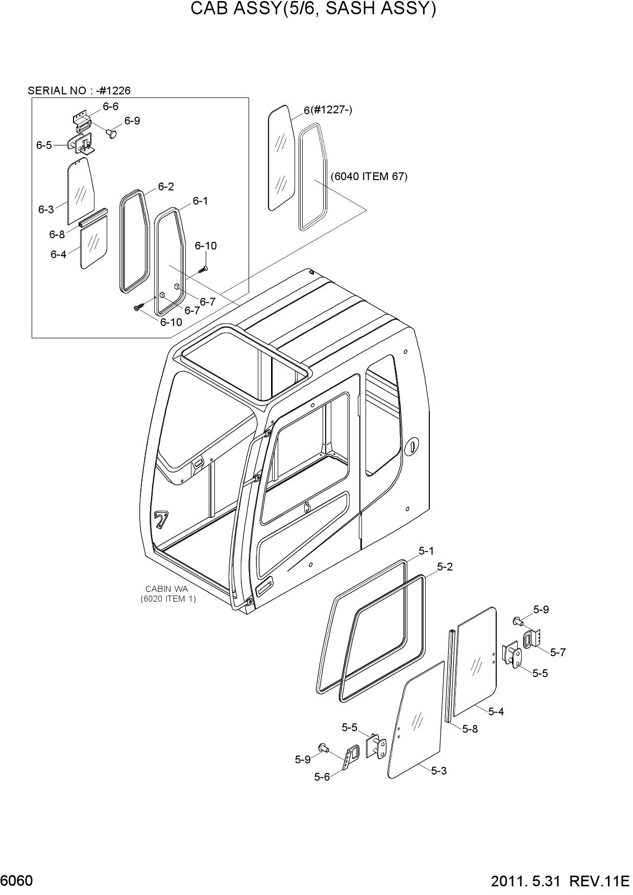 CAB ASSY(5/6, SASH ASSY)