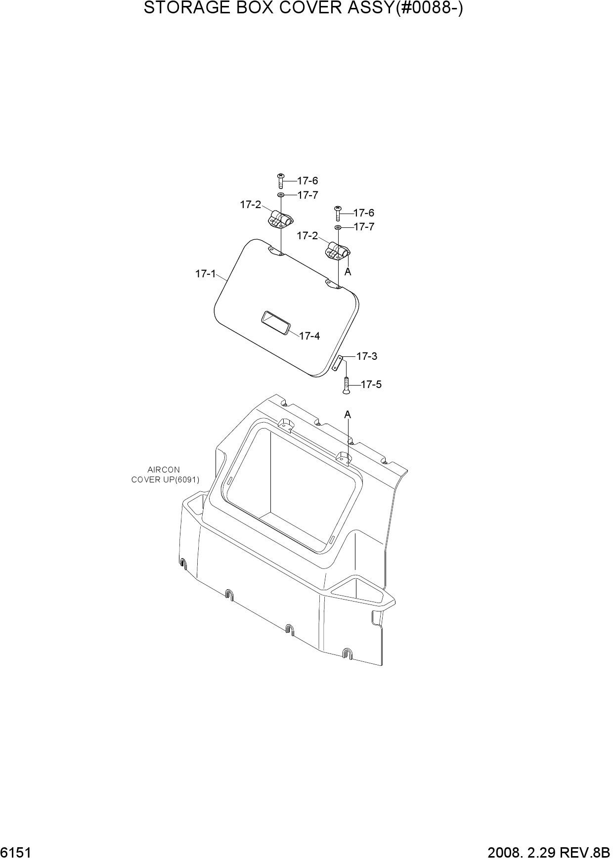 STORAGE BOX COVER ASSY, #0088-)