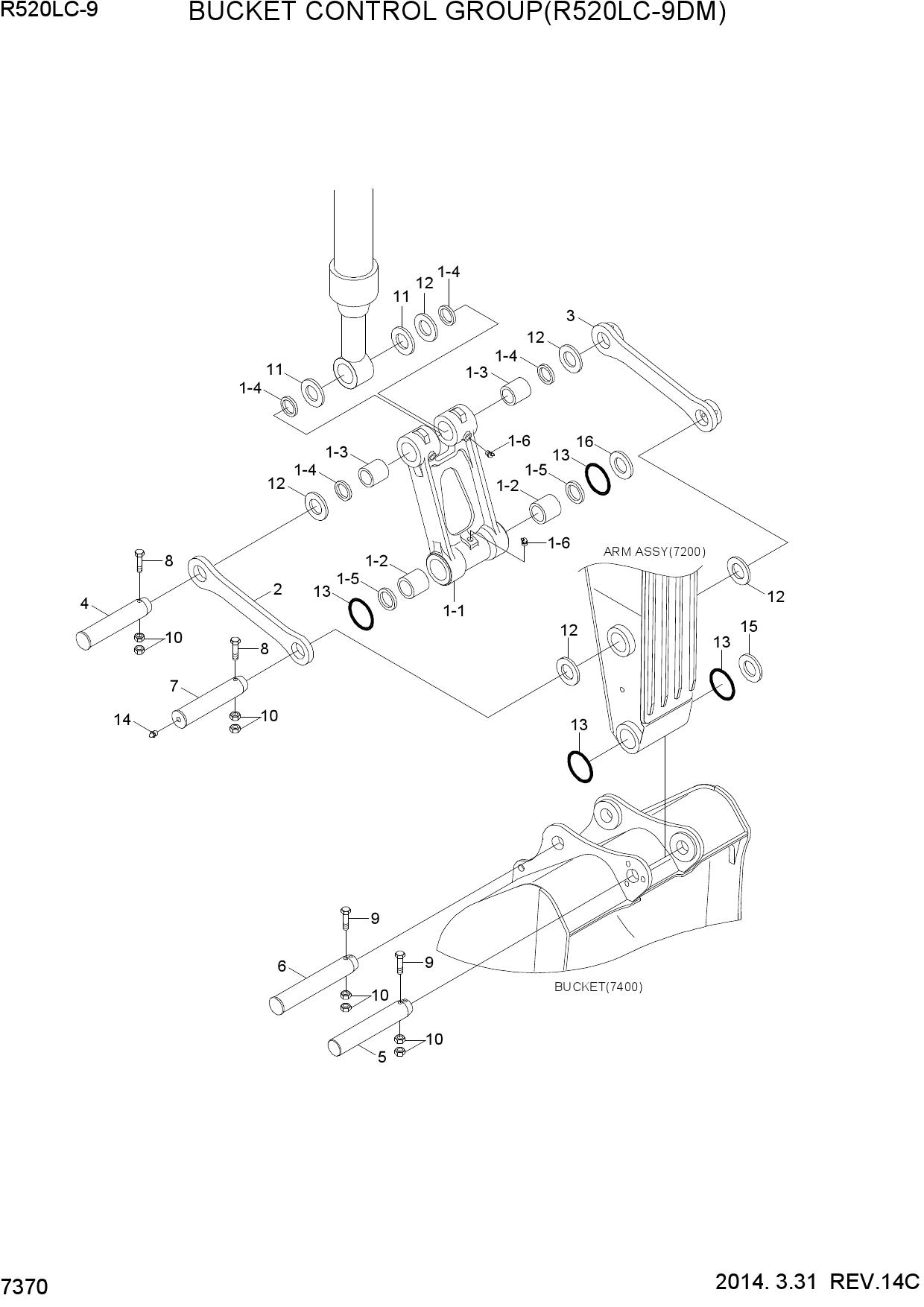 BUCKET CONTROL GROUP(R520LC-9DM)