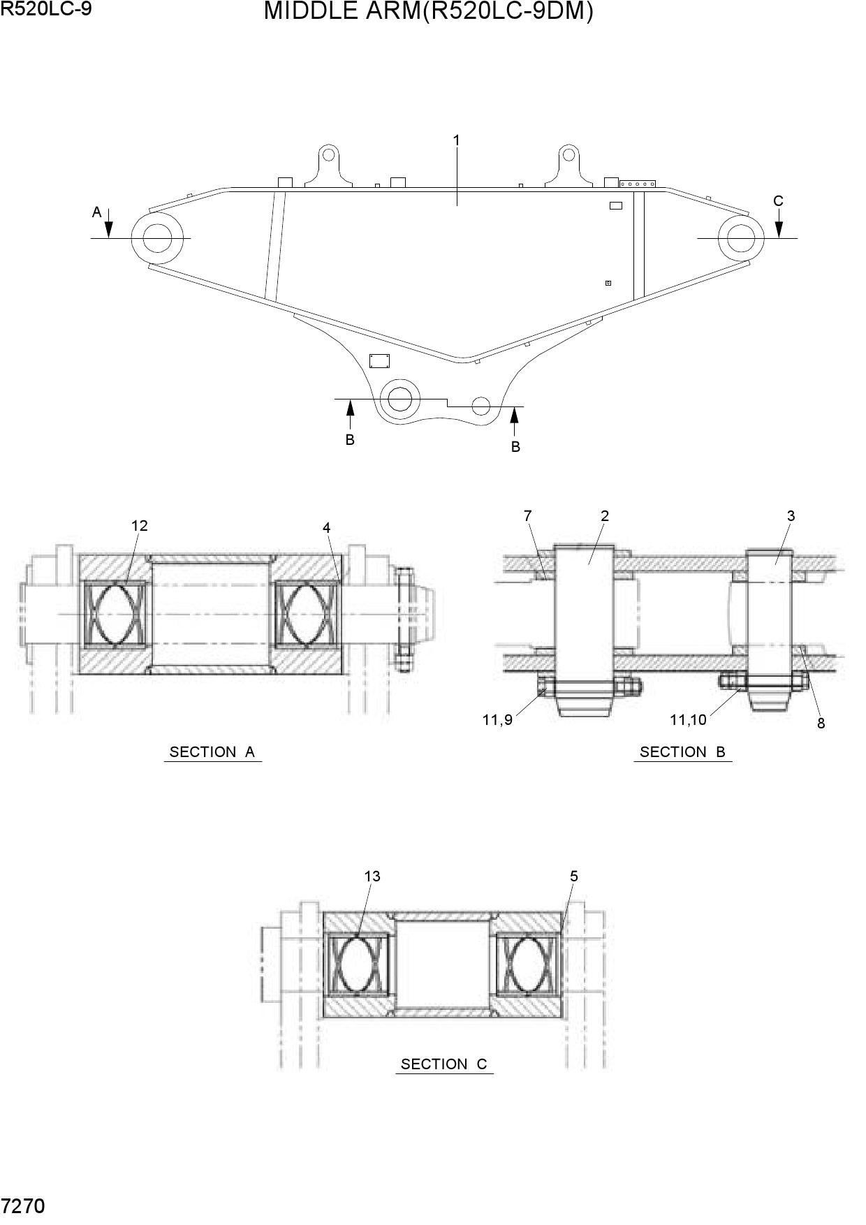 MIDDLE ARM(R520LC-9DM)