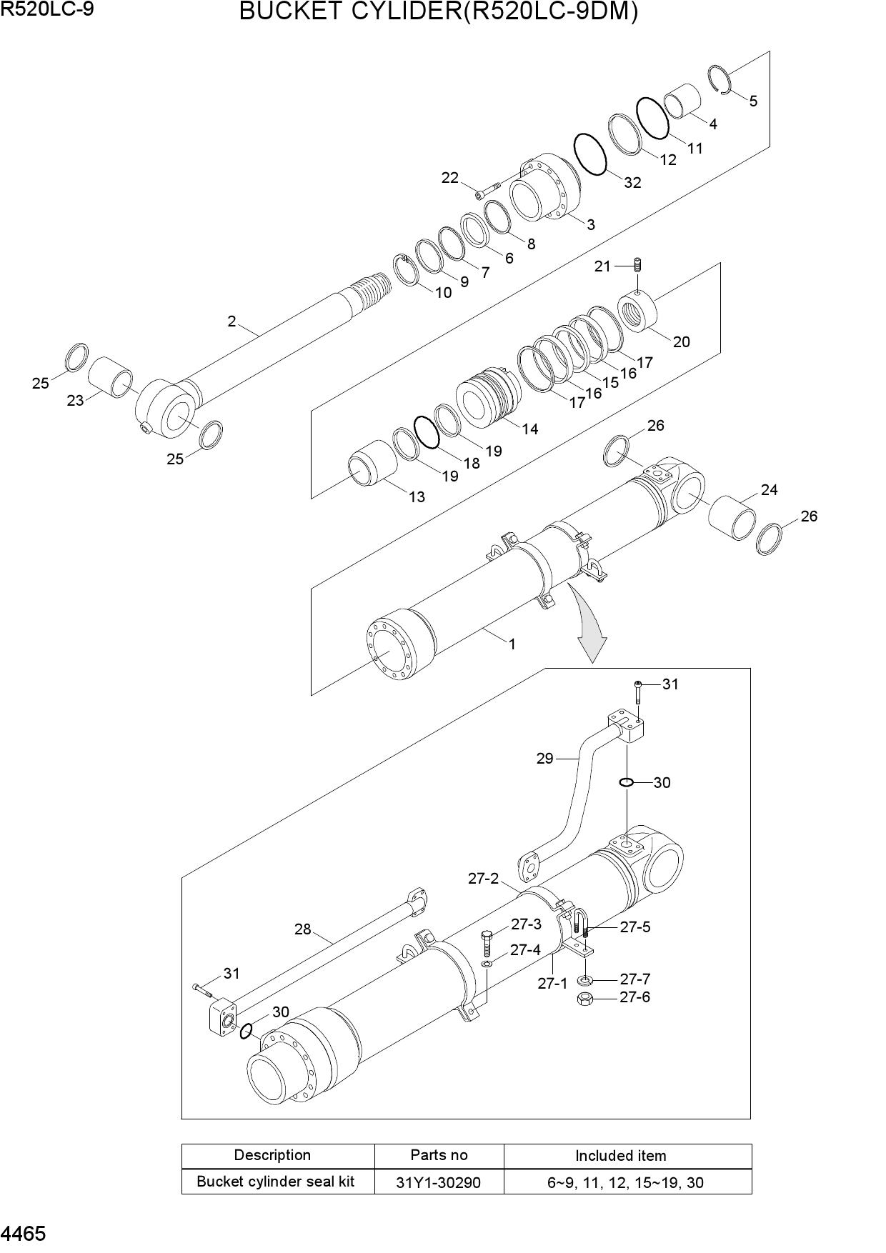 BUCKET CYLINDER(R520LC-9DM)