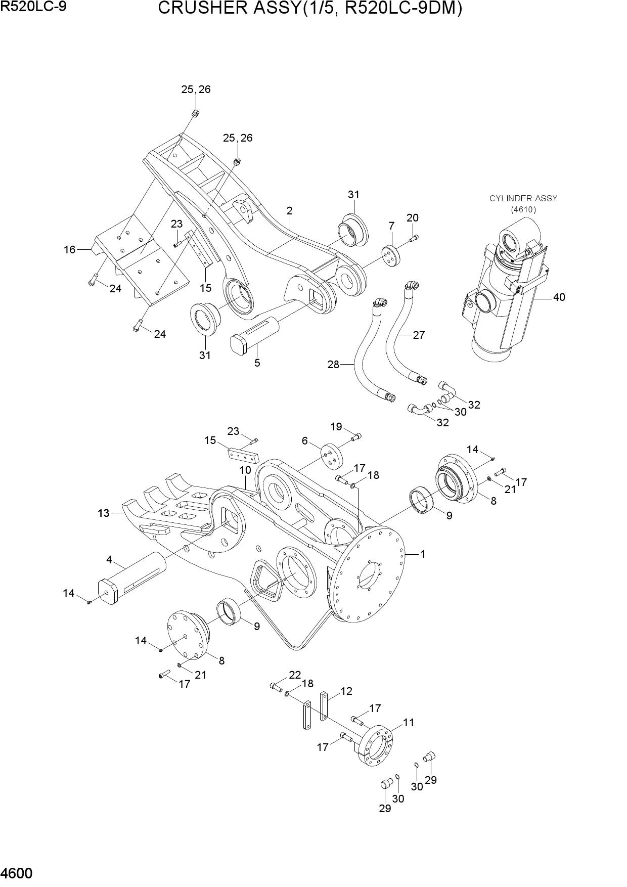 CRUSHER ASSY(1/5, R520LC-9DM)