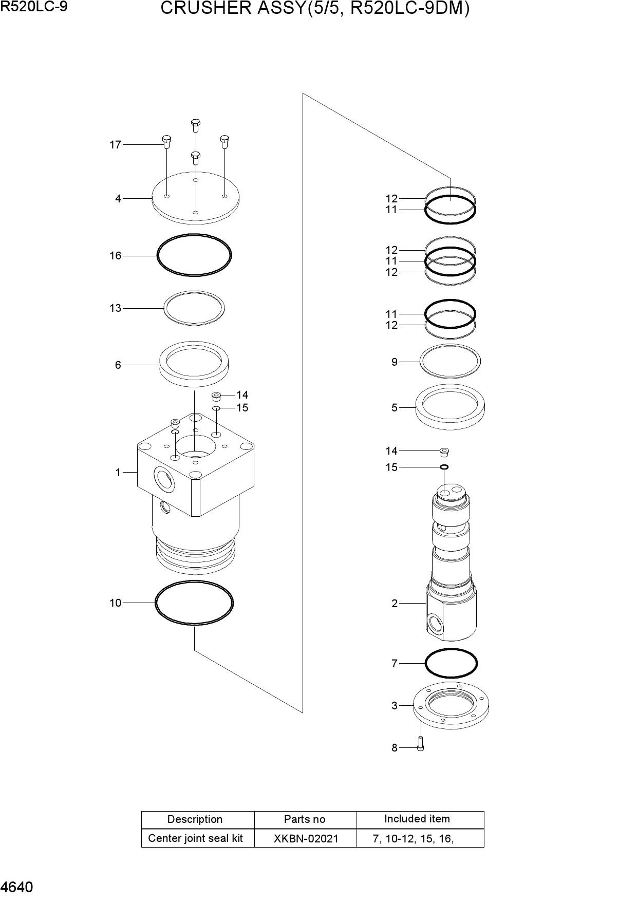 CRUSHER ASSY(5/5, R520LC-9DM)
