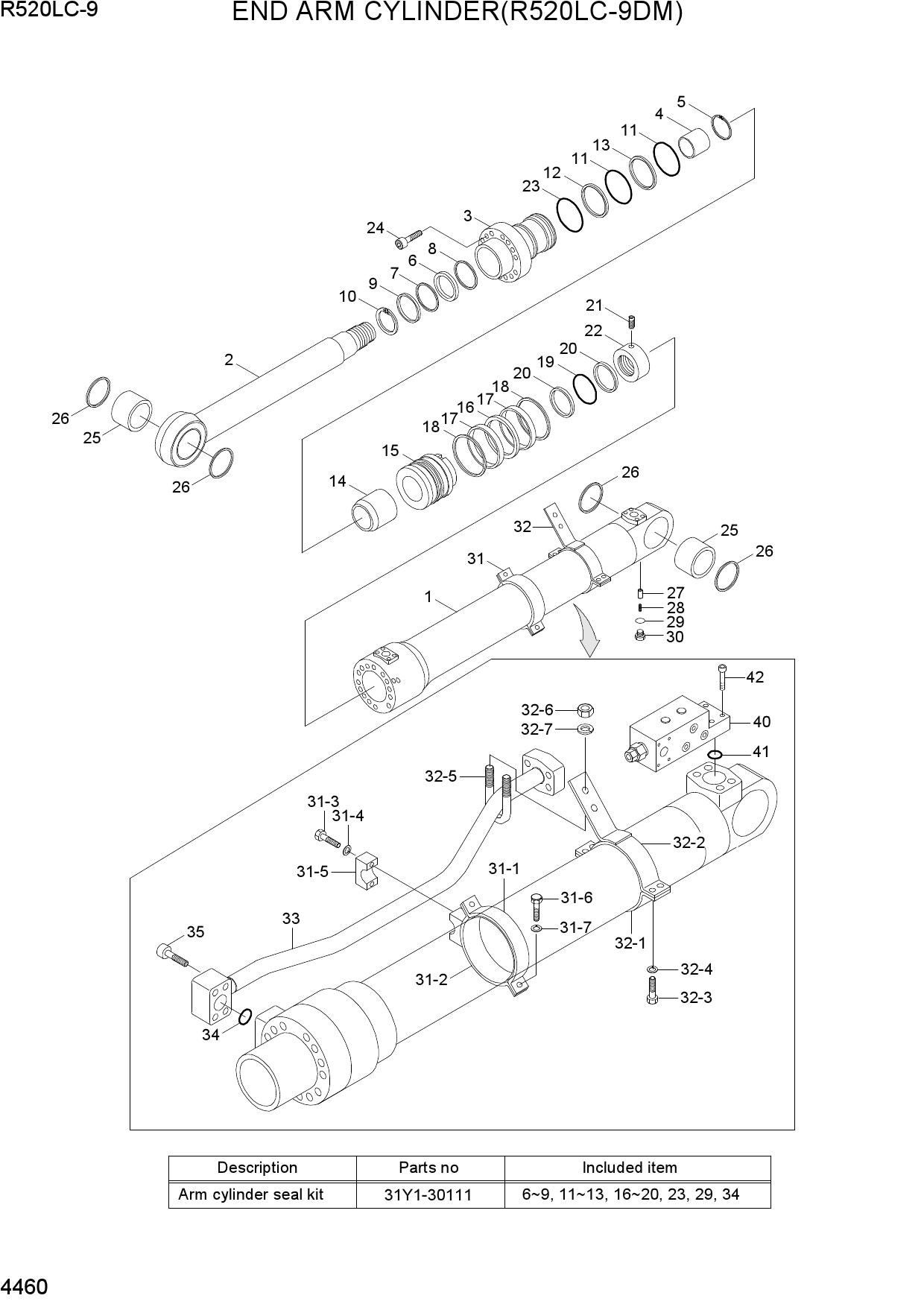 END ARM CYLINDER(R520LC-9DM)