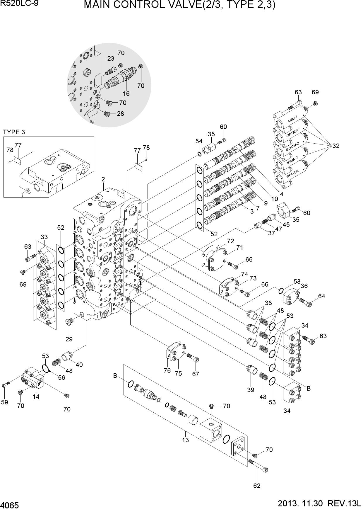 MAIN CONTROL VALVE(2/3, TYPE 2,3)