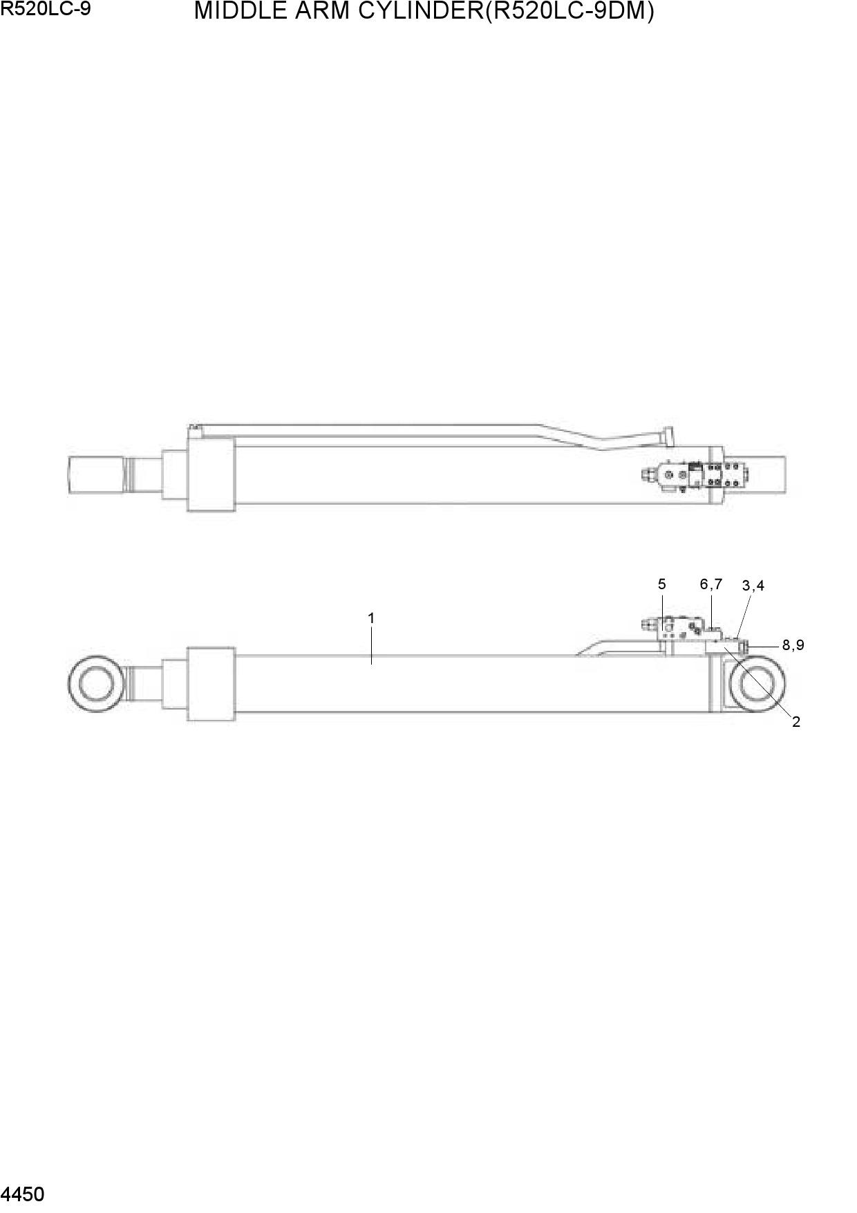 MIDDLE ARM CYLINDER(R520LC-9DM)