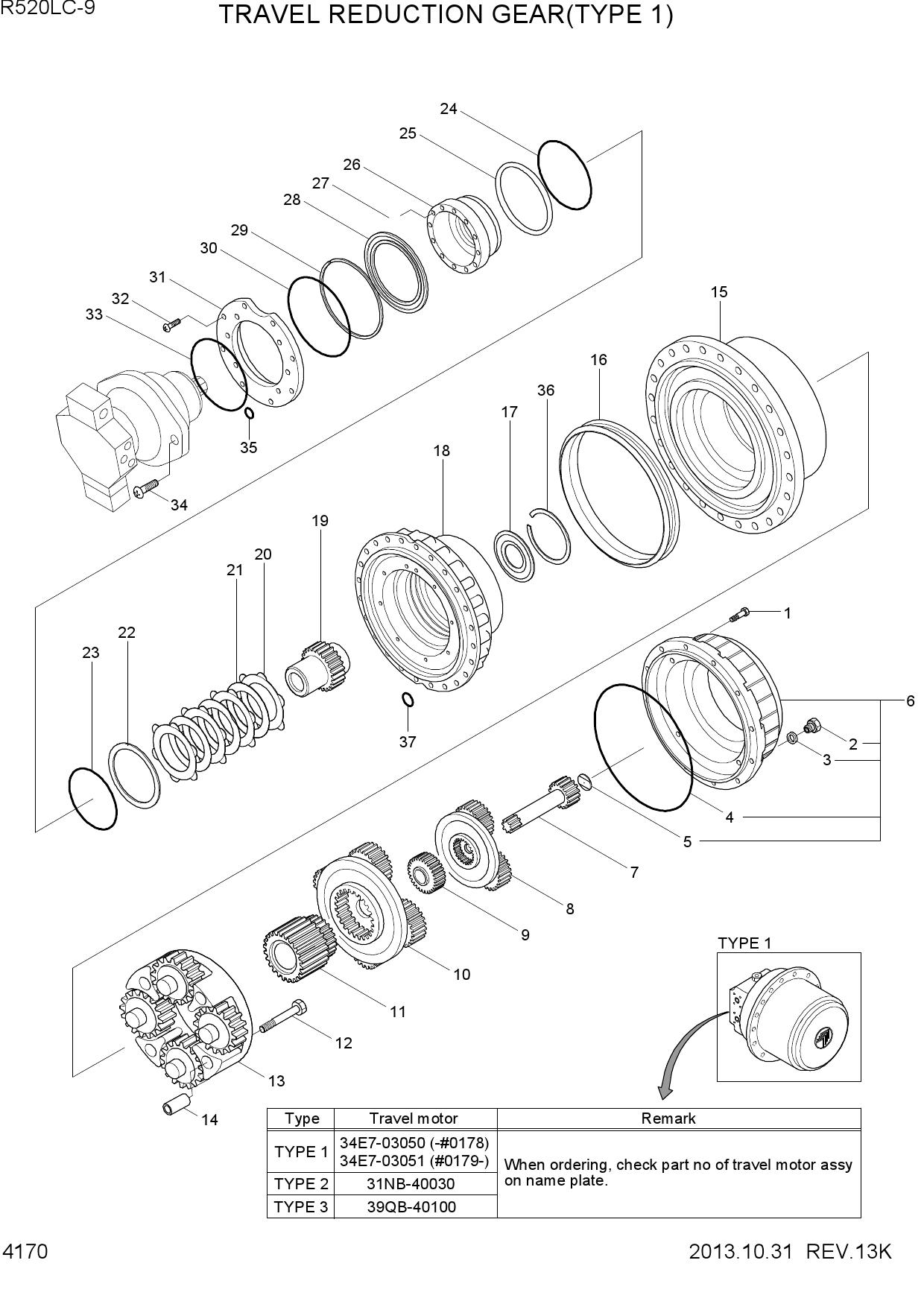 TRAVEL REDUCTION GEAR(TYPE 1)