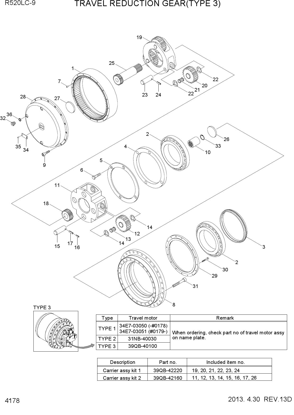 TRAVEL REDUCTION GEAR(TYPE 3)