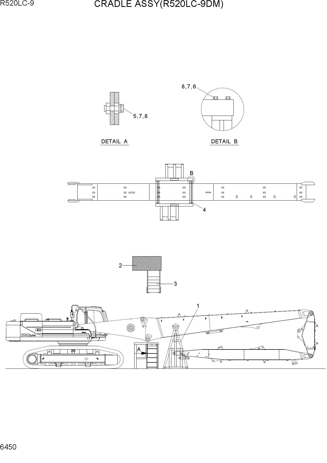 CRADLE ASSY(R520LC-9DM)