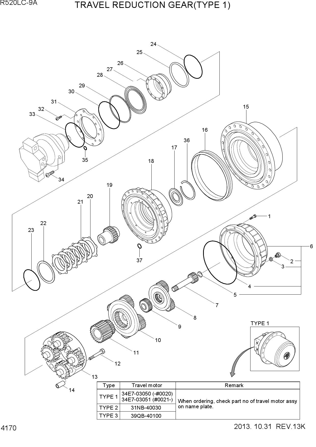 TRAVEL REDUCTION GEAR(TYPE 1)