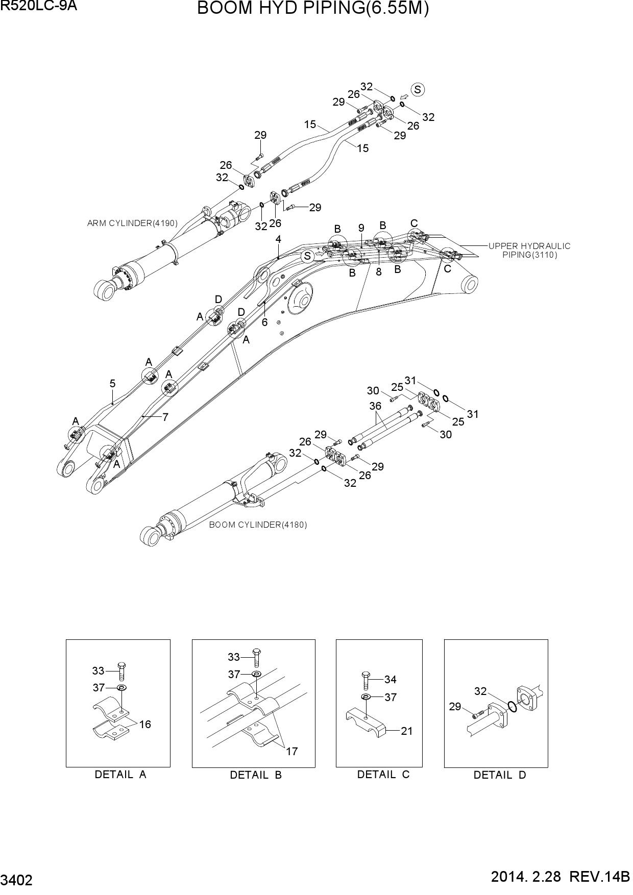BOOM HYD PIPING(6.55M)