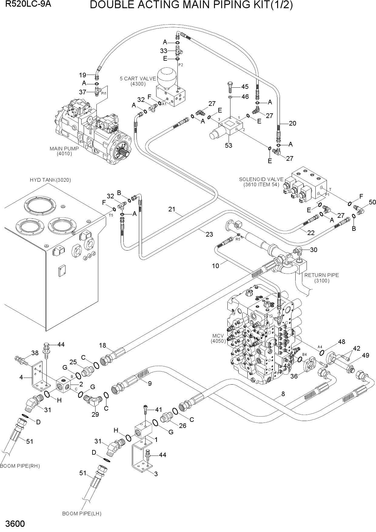 DOUBLE ACTING MAIN PIPING KIT(1/2)