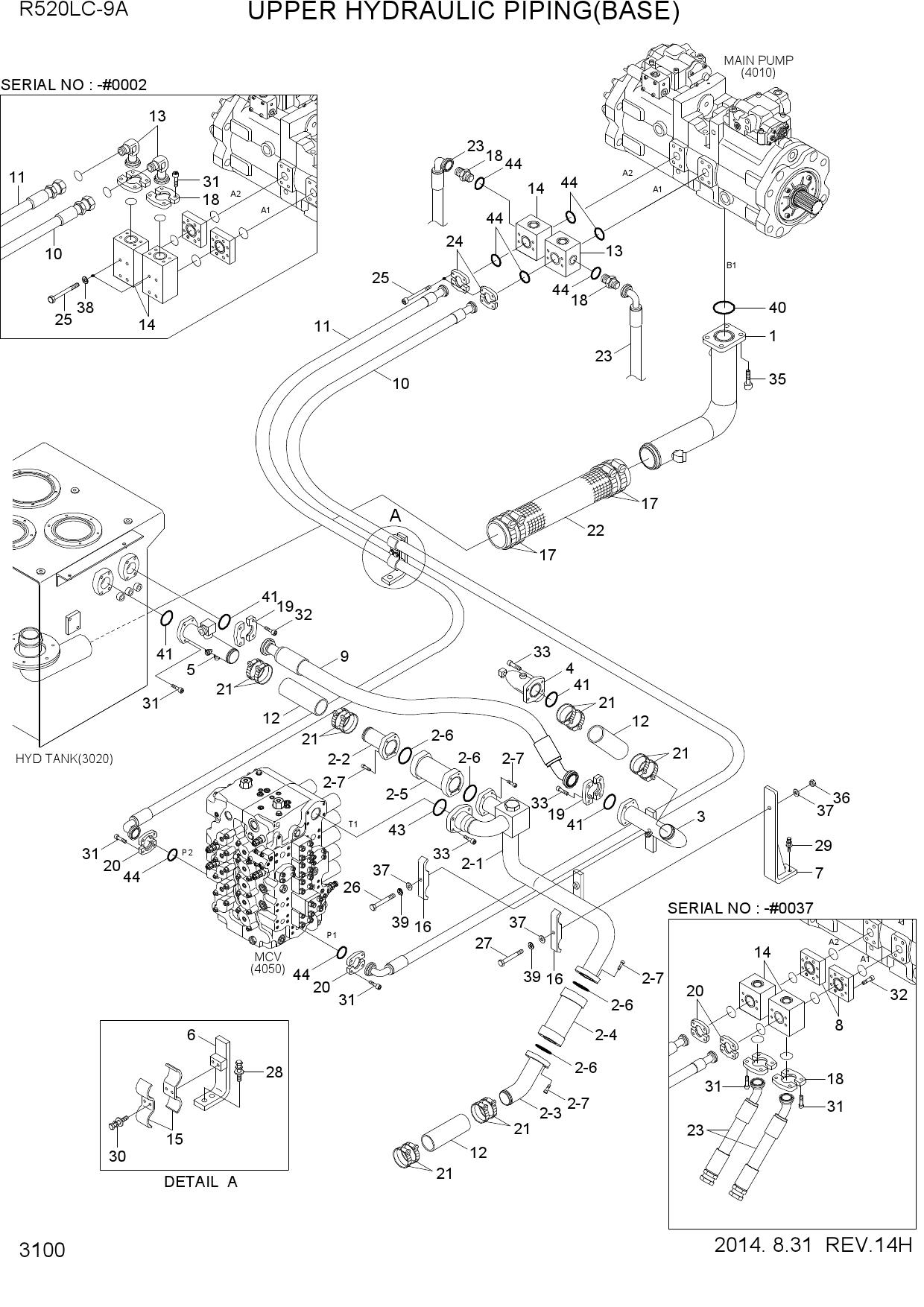 UPPER HYDRAULIC PIPING(BASE)