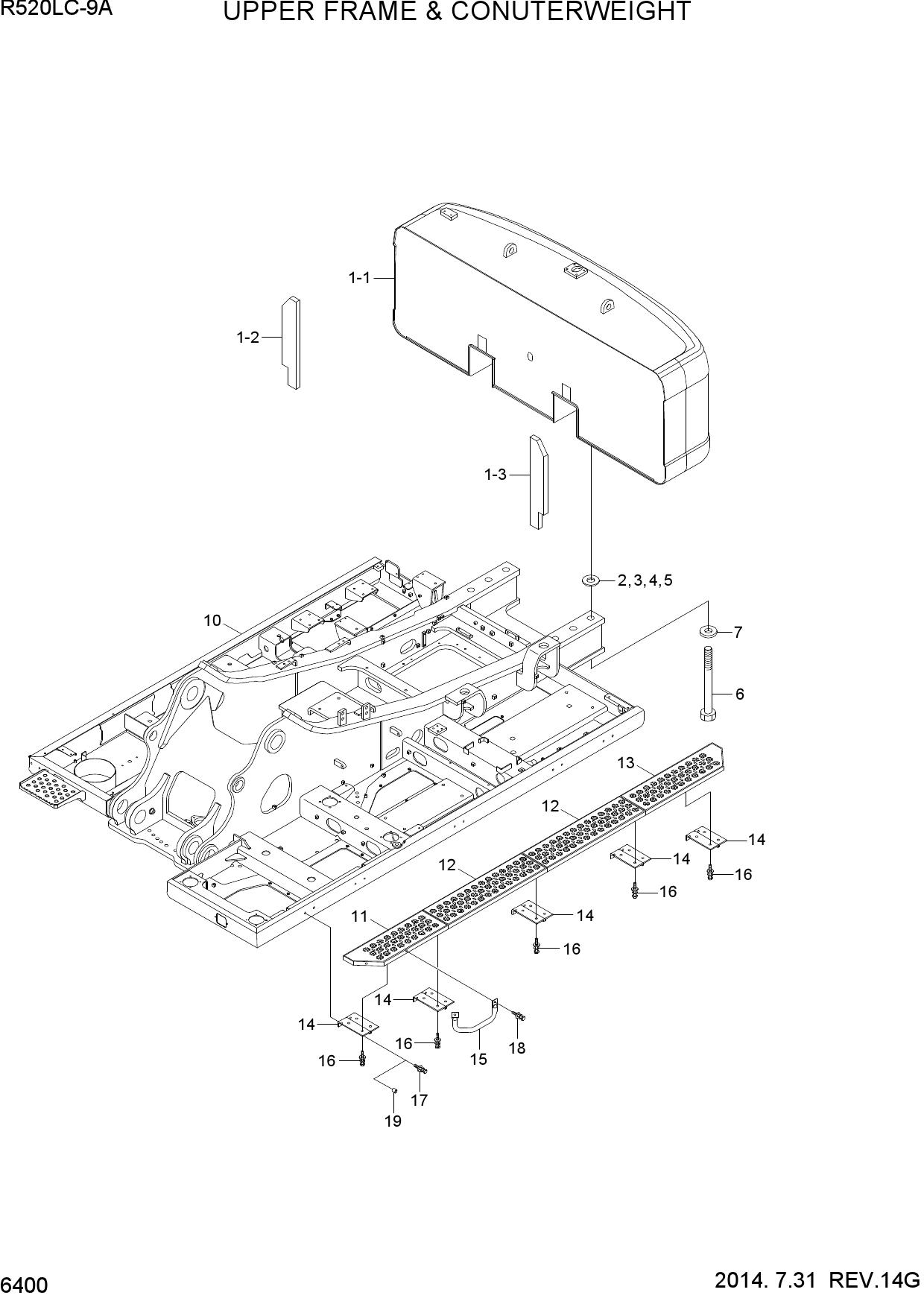 UPPER FRAME & COUNTERWEIGHT