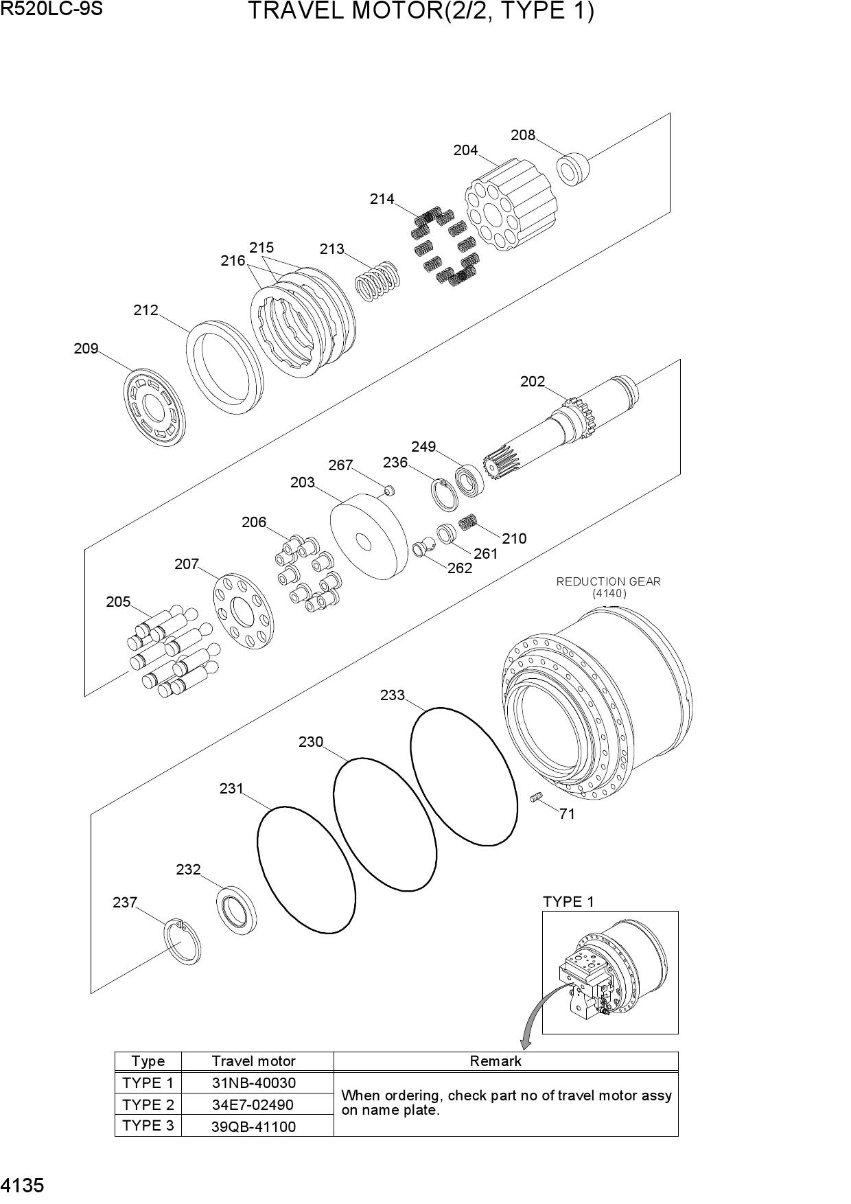 TRAVEL MOTOR(2/2, TYPE 1)