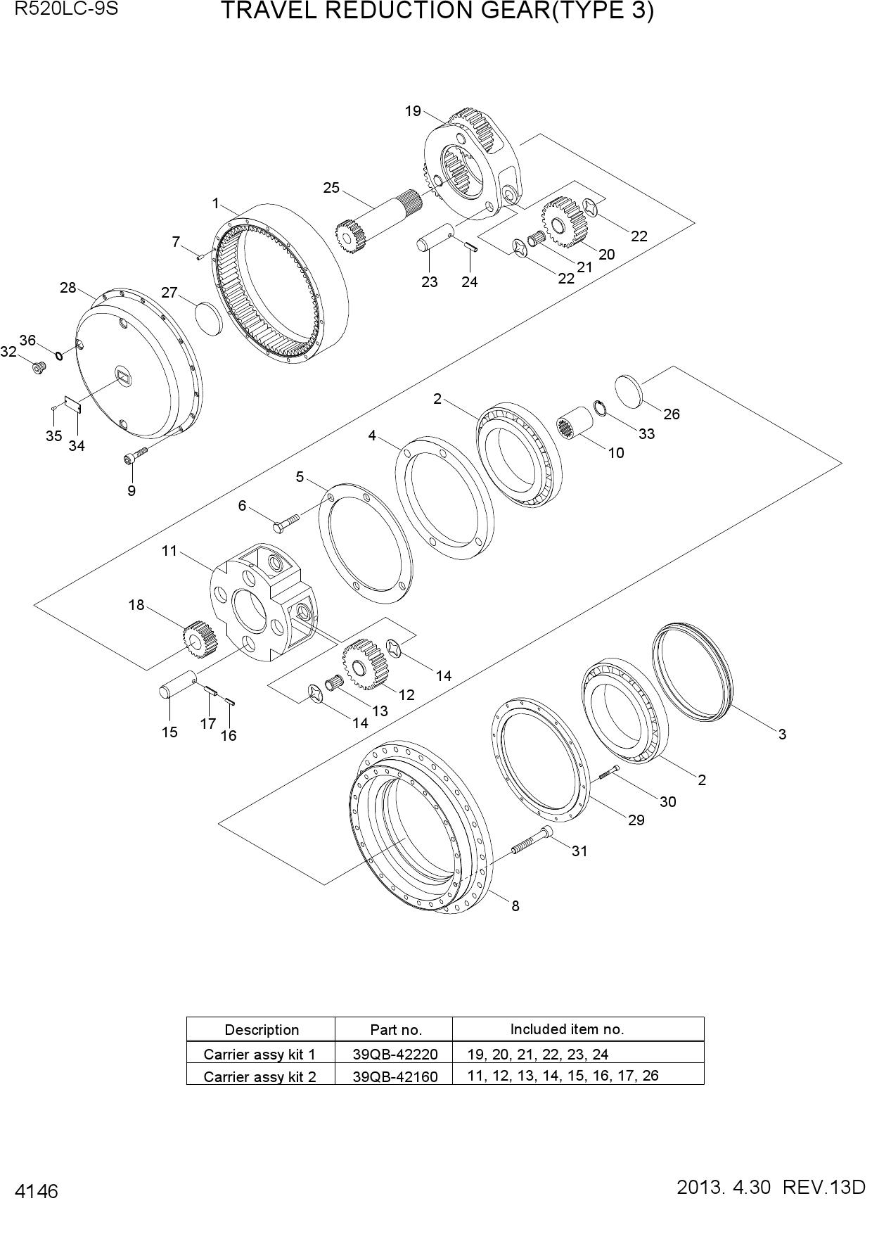 TRAVEL REDUCTION GEAR(TYPE 3)
