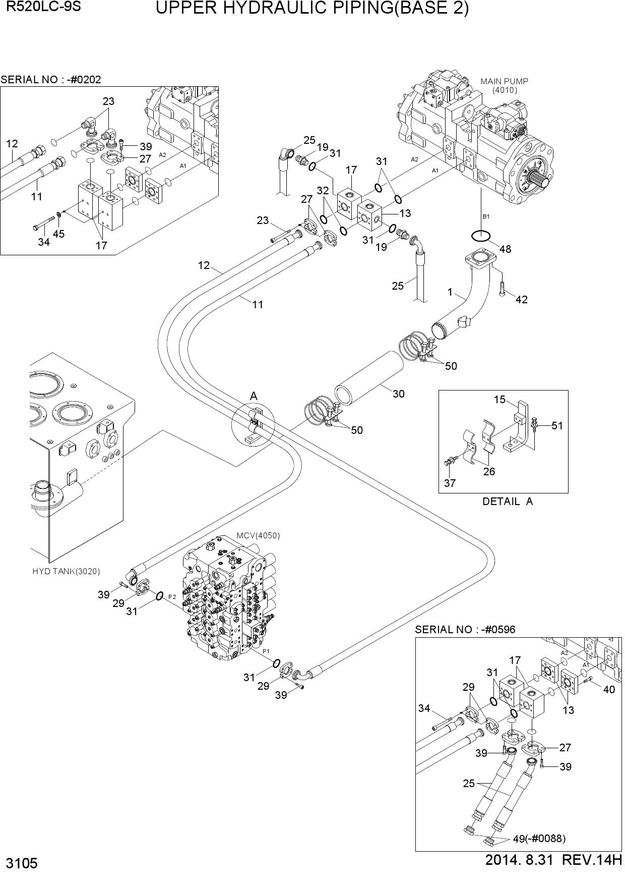 UPPER HYDRAULIC PIPING(BASE 2)