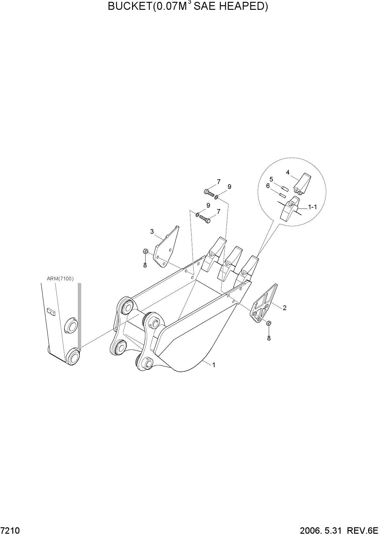 BUCKET(0.07M3 SAE HEAPED)