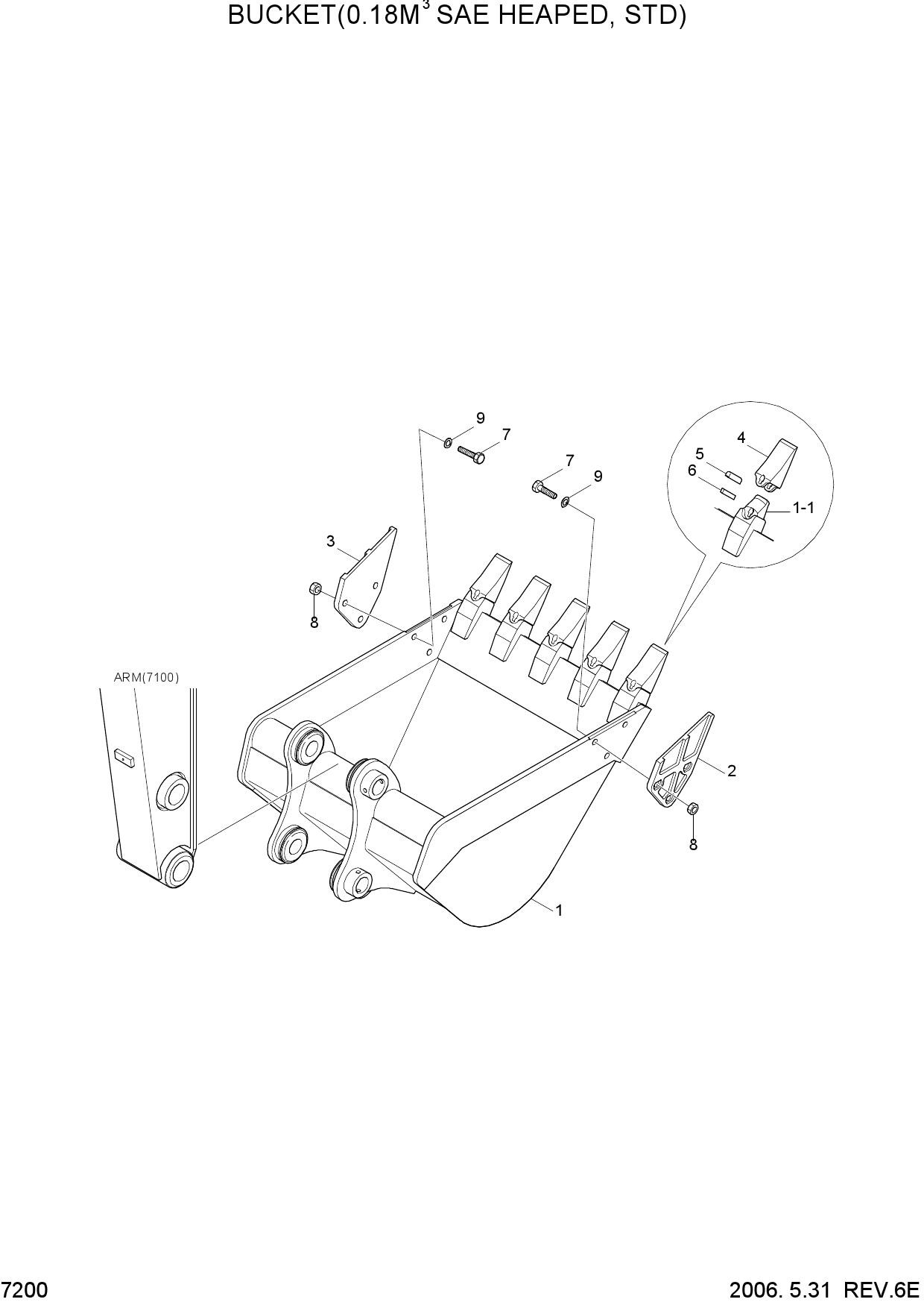 BUCKET(0.18M3 SAE HEAPED, STD)
