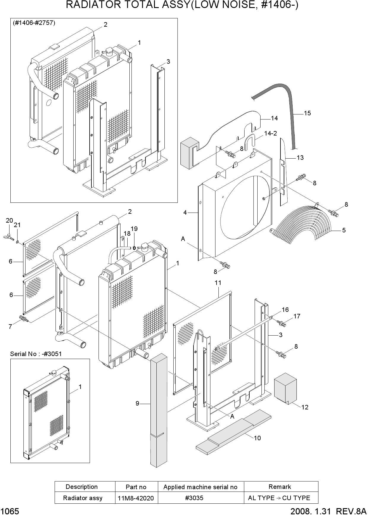 RADIATOR TOTAL ASSY(LOW NOISE, #1406-)