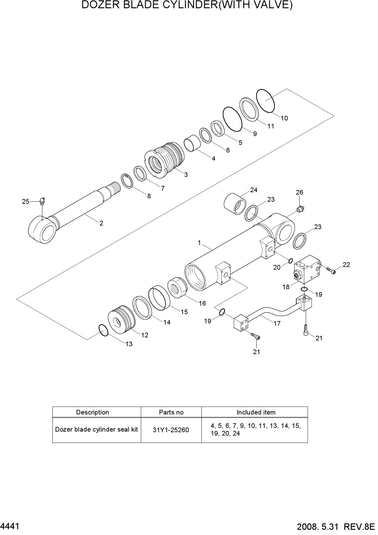 DOZER BLADE CYLINDER(WITH VALVE)