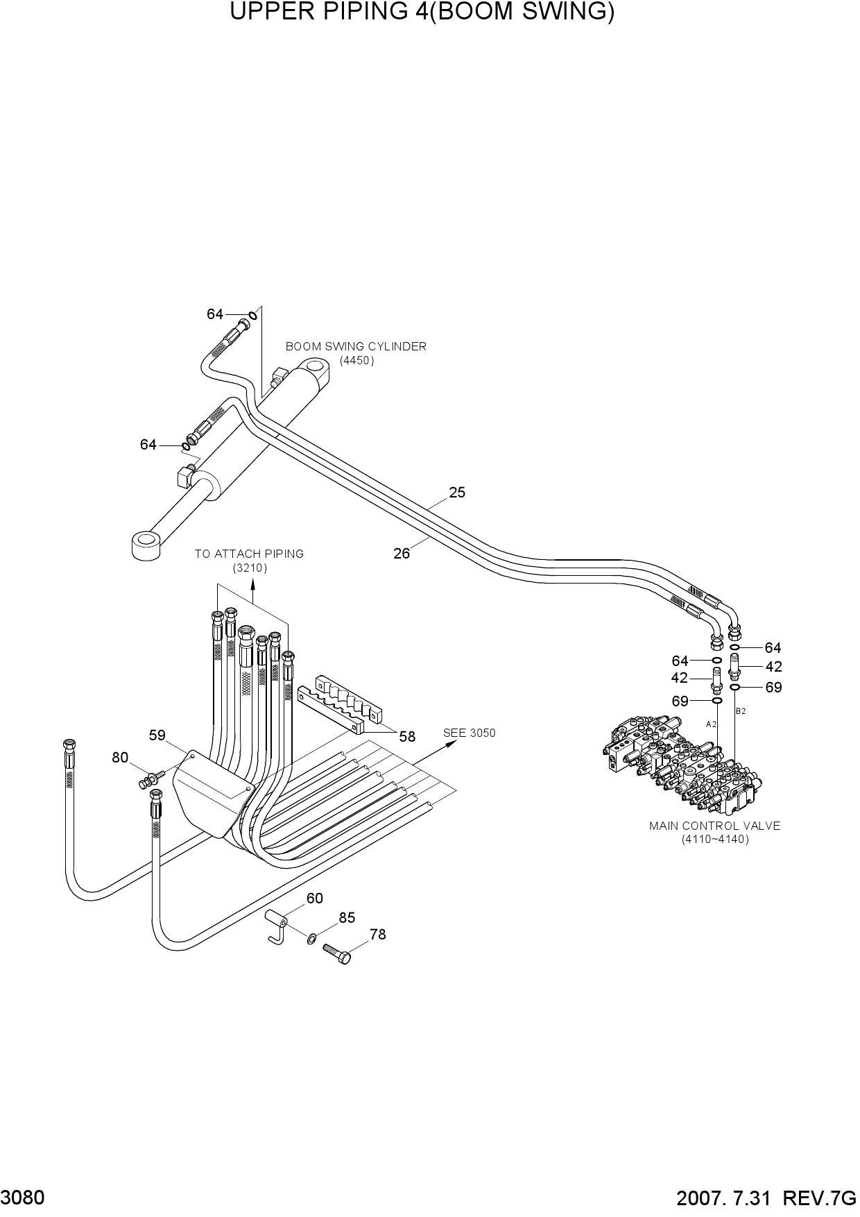UPPER HYDRAULIC PIPING 5(B/SWING)