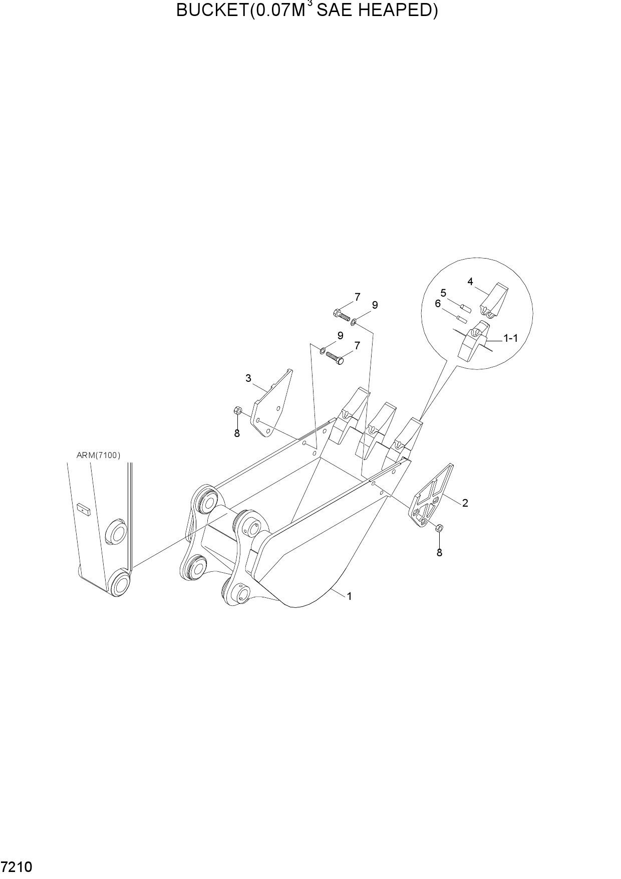 BUCKET(0.07M3 SAE HEAPED)