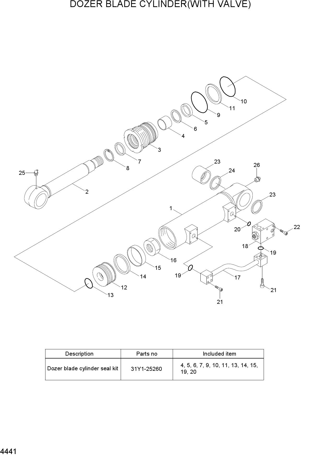DOZER BLADE CYLINDER(WITH VALVE)
