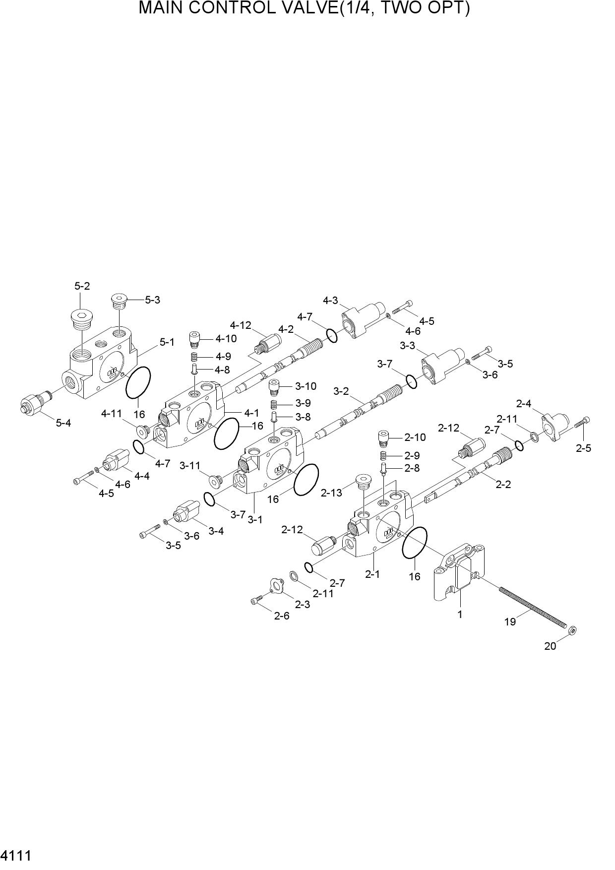 MAIN CONTROL VALVE(1/4, TWO OPT)