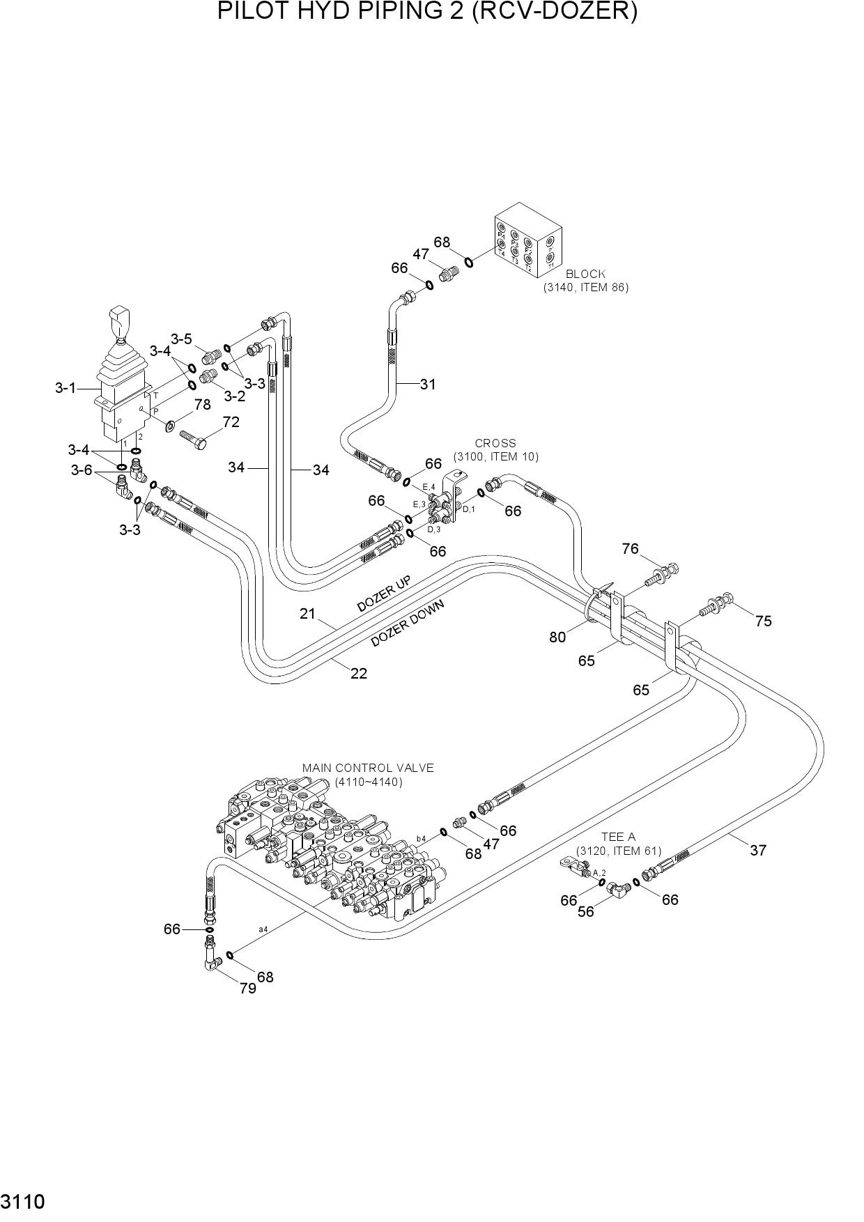 PILOT HYD PIPING 2 (RCV-DOZER)