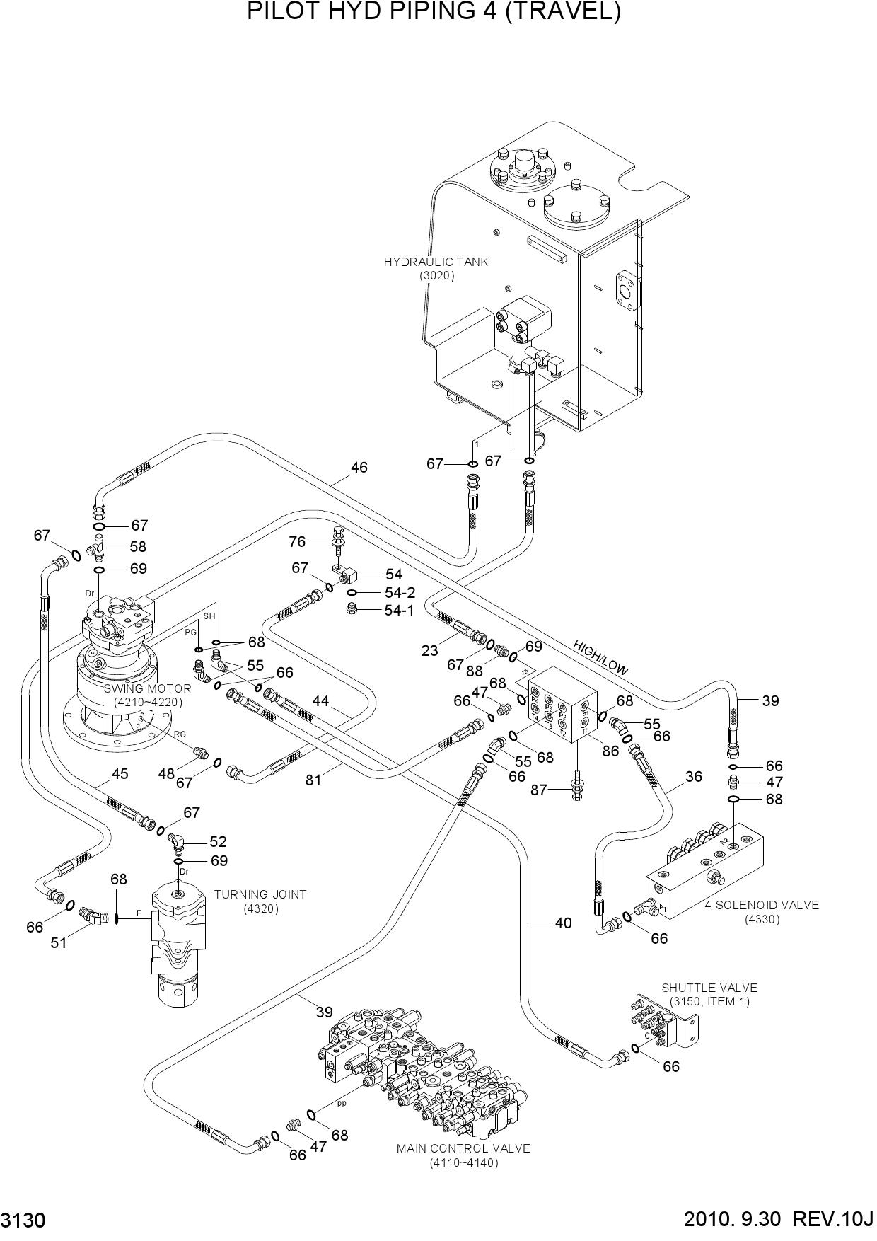 PILOT HYD PIPING 4 (TRAVEL)