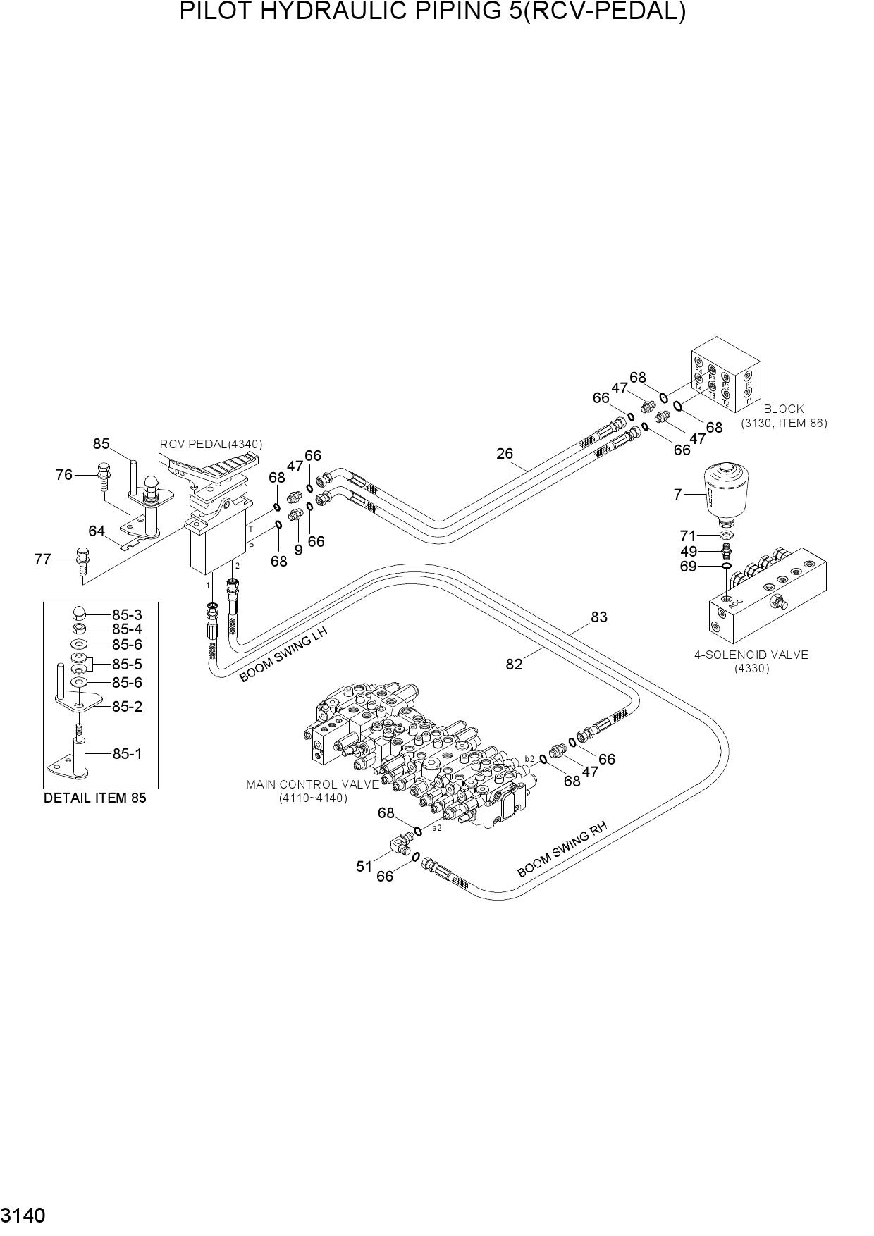 PILOT HYD PIPING 5 (RCV-PEDAL)