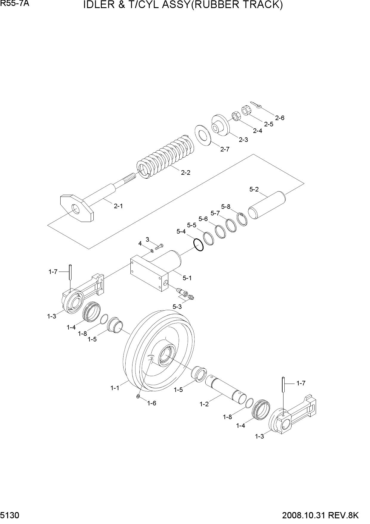 IDLER & T/CYL ASSY(RUBBER TRACK)